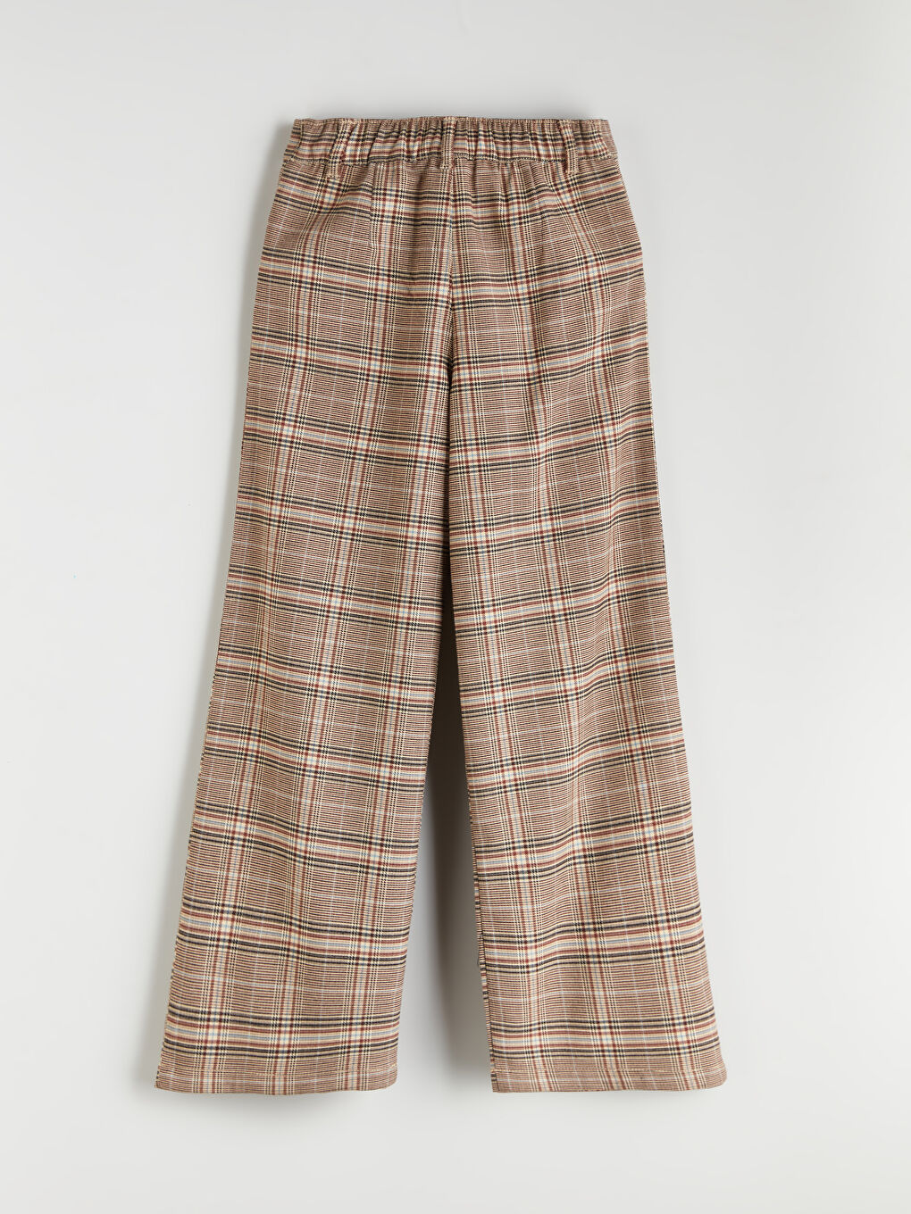 Elasticated Waist Plaid Girls' Trousers-2