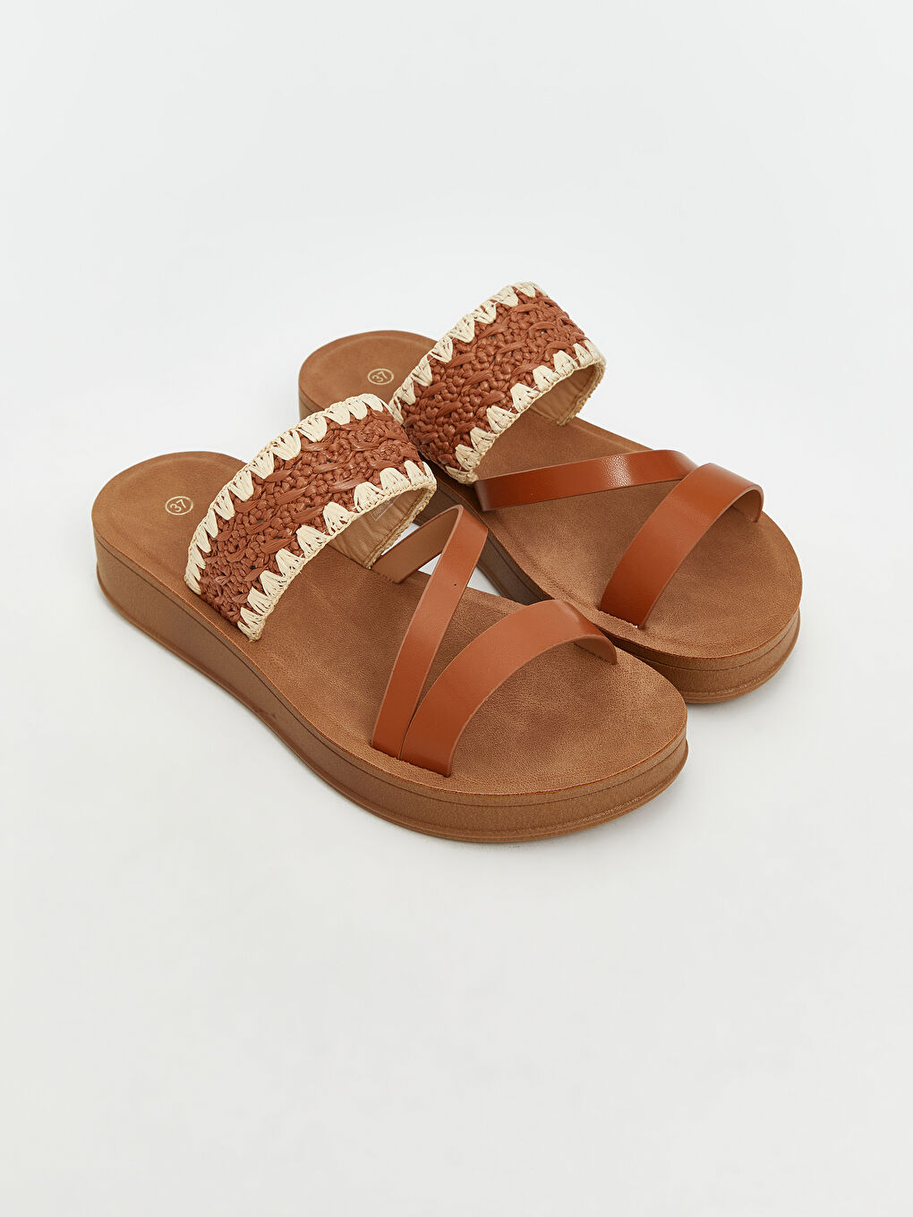 LCW STEPS Faux Leather Women's Slippers -W59083Z8-E5N