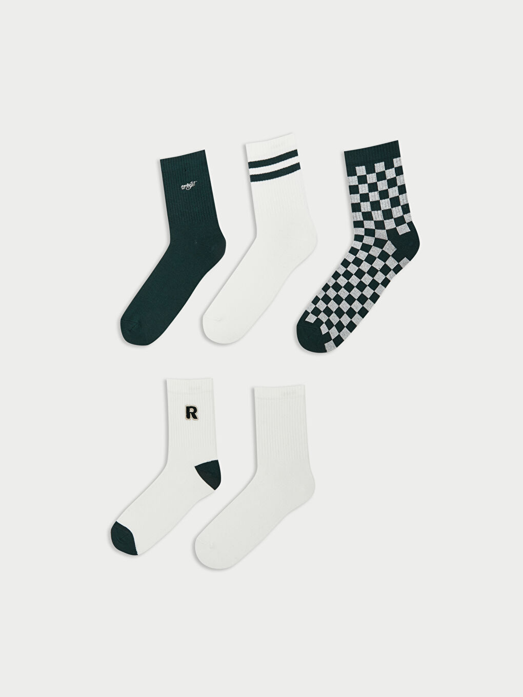 LCW ACCESSORIES جورابە پیاوانی نەخشدار - قەدکورت - ٥ دانە لەیەک پاکەتدا -W59099Z8-K00