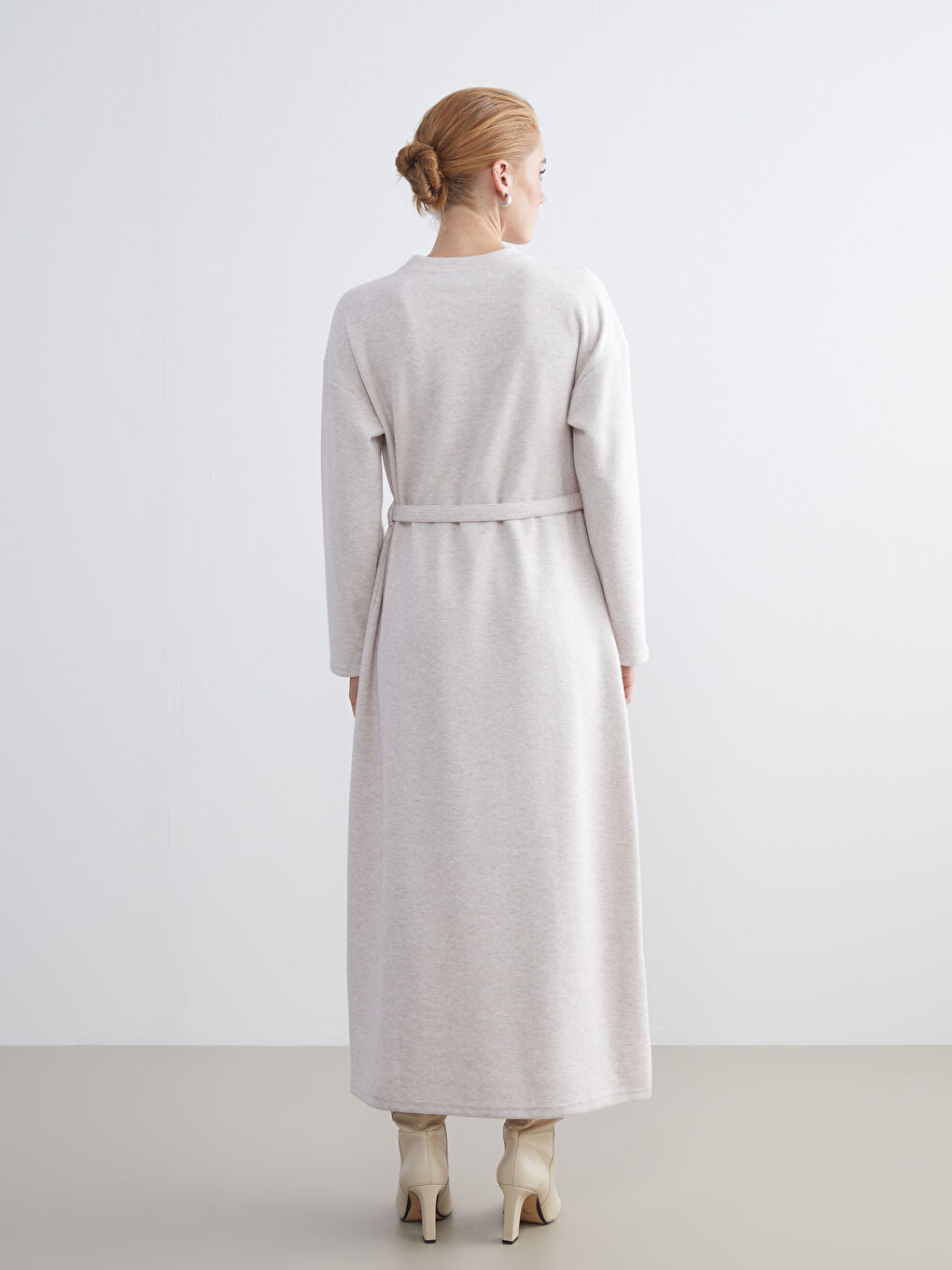 Crew Neck Sash Dress-3