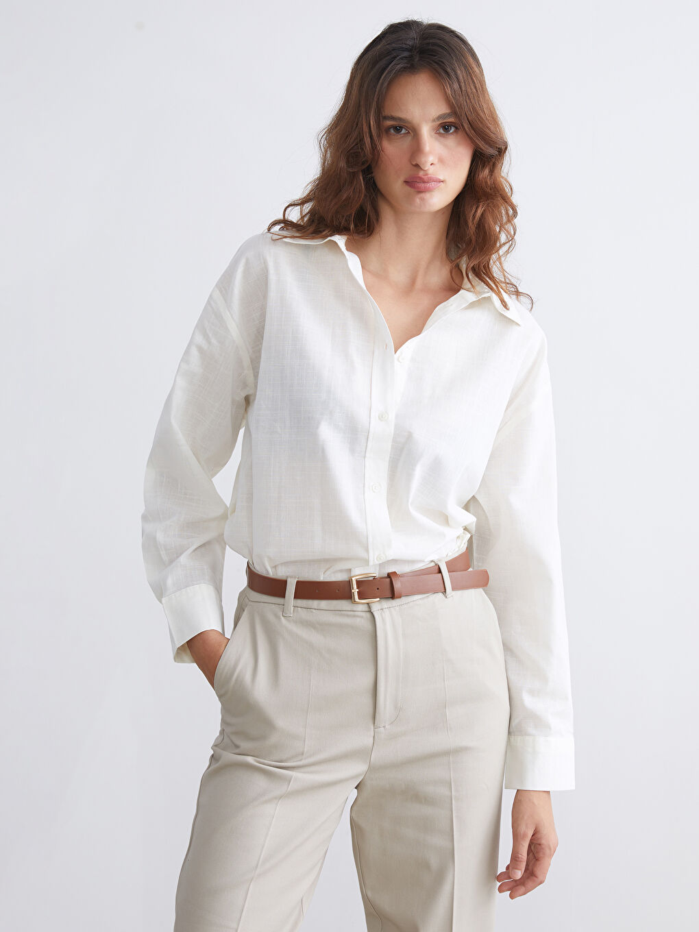 LCW Vision Oversize Women's Shirt -W59112Z8-R9J