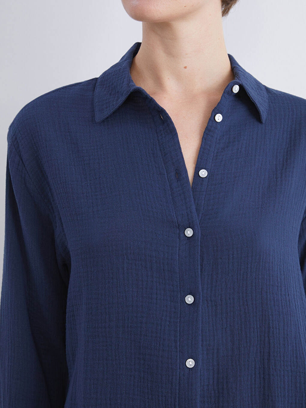 Textured Muslin Women's Shirt-2