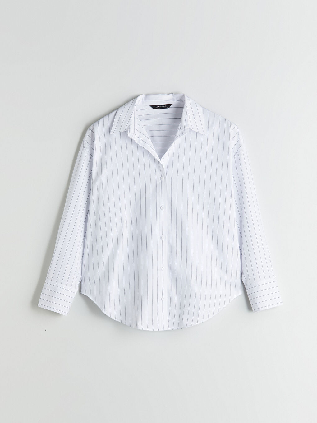 LCW Vision Striped Oversize Poplin Women's Shirt -W59116Z8-LEG