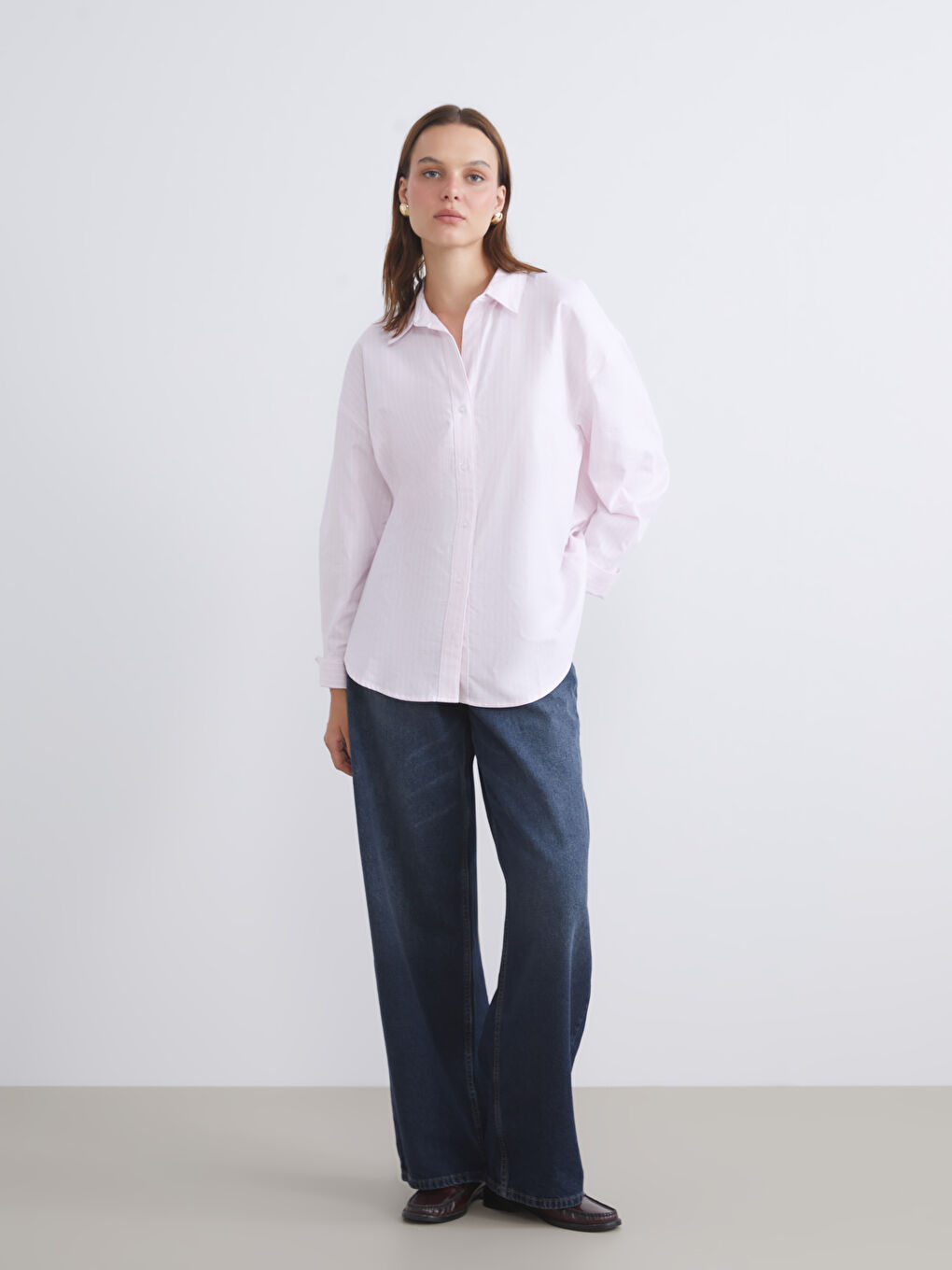 LCW Vision Loose Fit Oxford Pocket Women's Shirt -W59117Z8-LHK