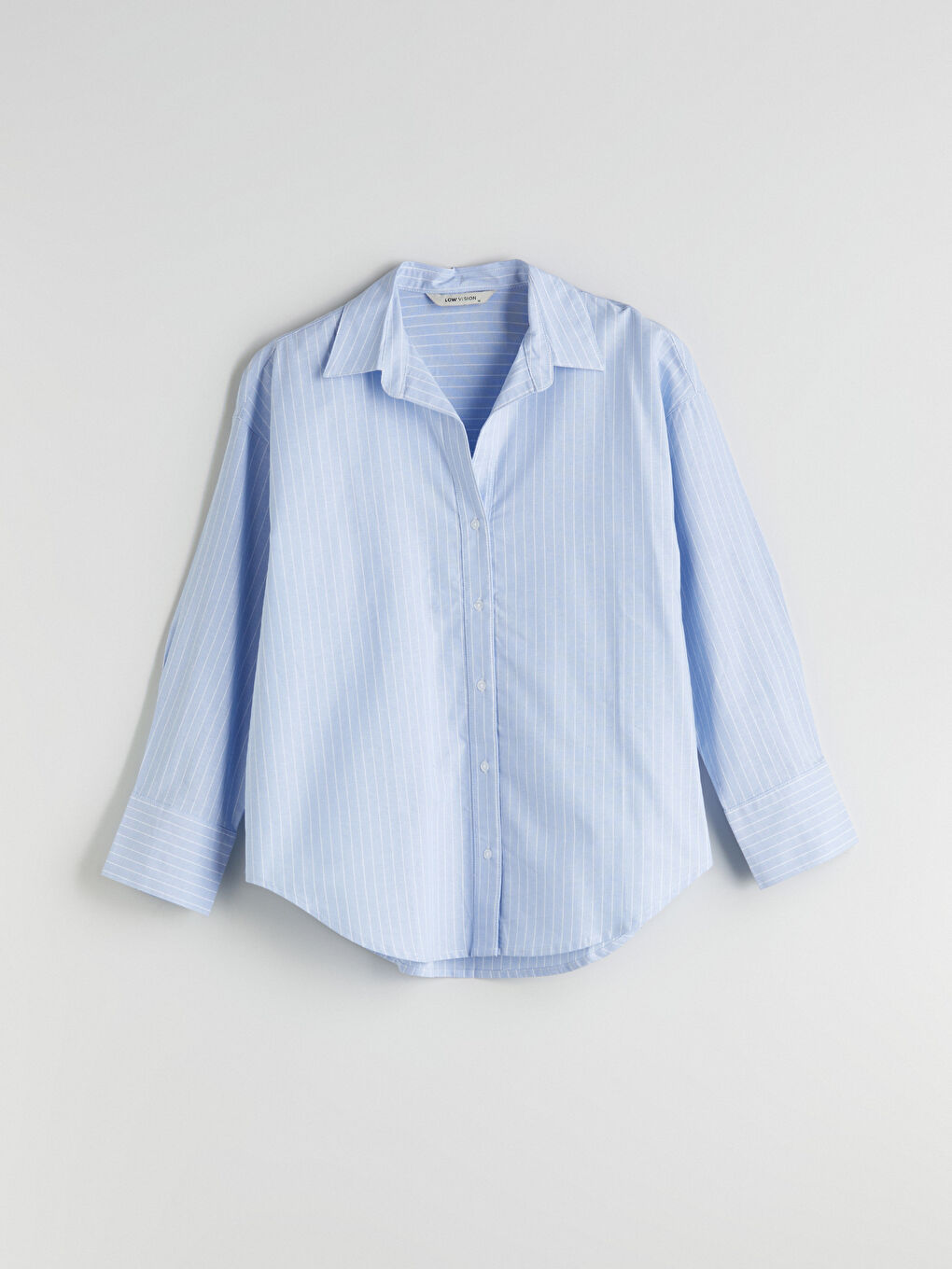 LCW Vision Striped Oversize Oxford Women's Shirt -W59143Z8-LEN