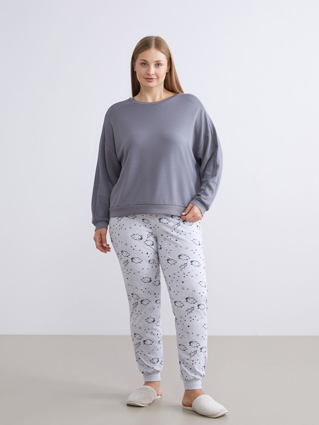 Crew Neck Oversize Women's Pyjama Top-5