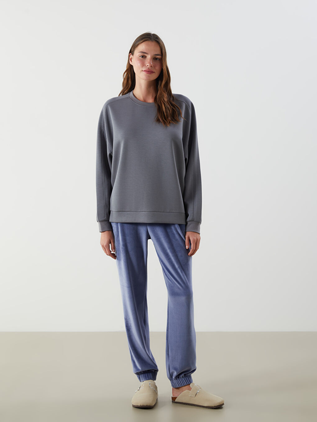 Crew Neck Oversize Women's Pyjama Top-2