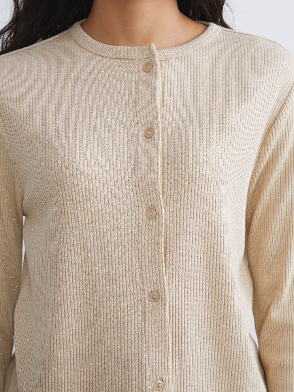Crew Neck Women's Knitwear Cardigan-2