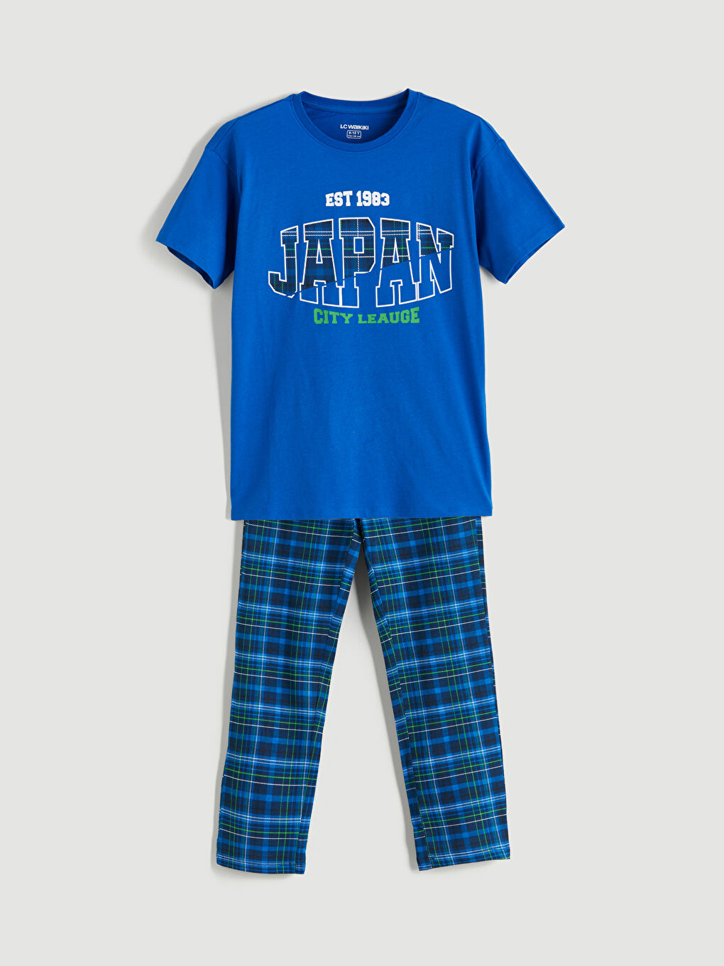 LCW DREAM Crew Neck Printed Boys' Pyjama Set -W59213Z4-JUF