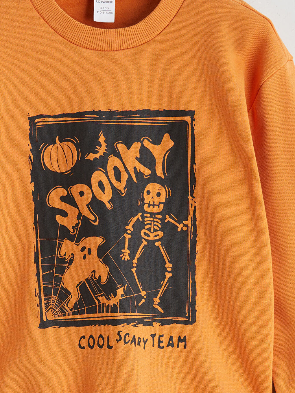 Turuncu Baskılı Erkek Çocuk Sweatshirt ve Eşofman Altı-5