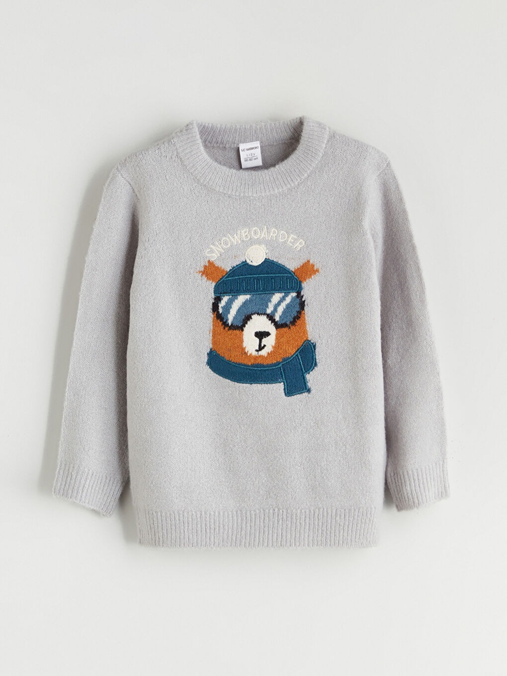 Crew Neck Printed Long Sleeve Boys' Knitwear Sweater