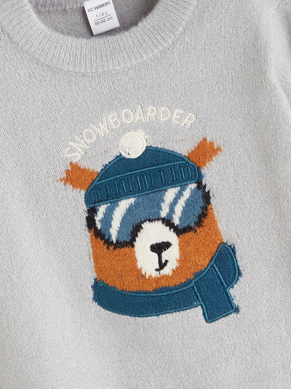 Crew Neck Printed Long Sleeve Boys' Knitwear Sweater-2