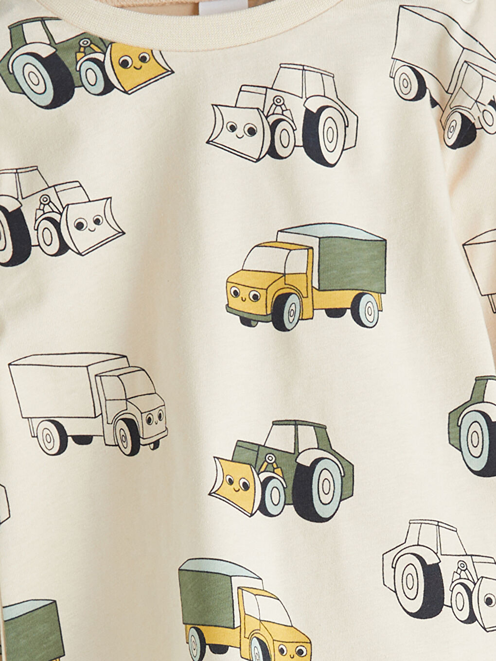 Bej Baskılı Erkek Bebek Tişört-1