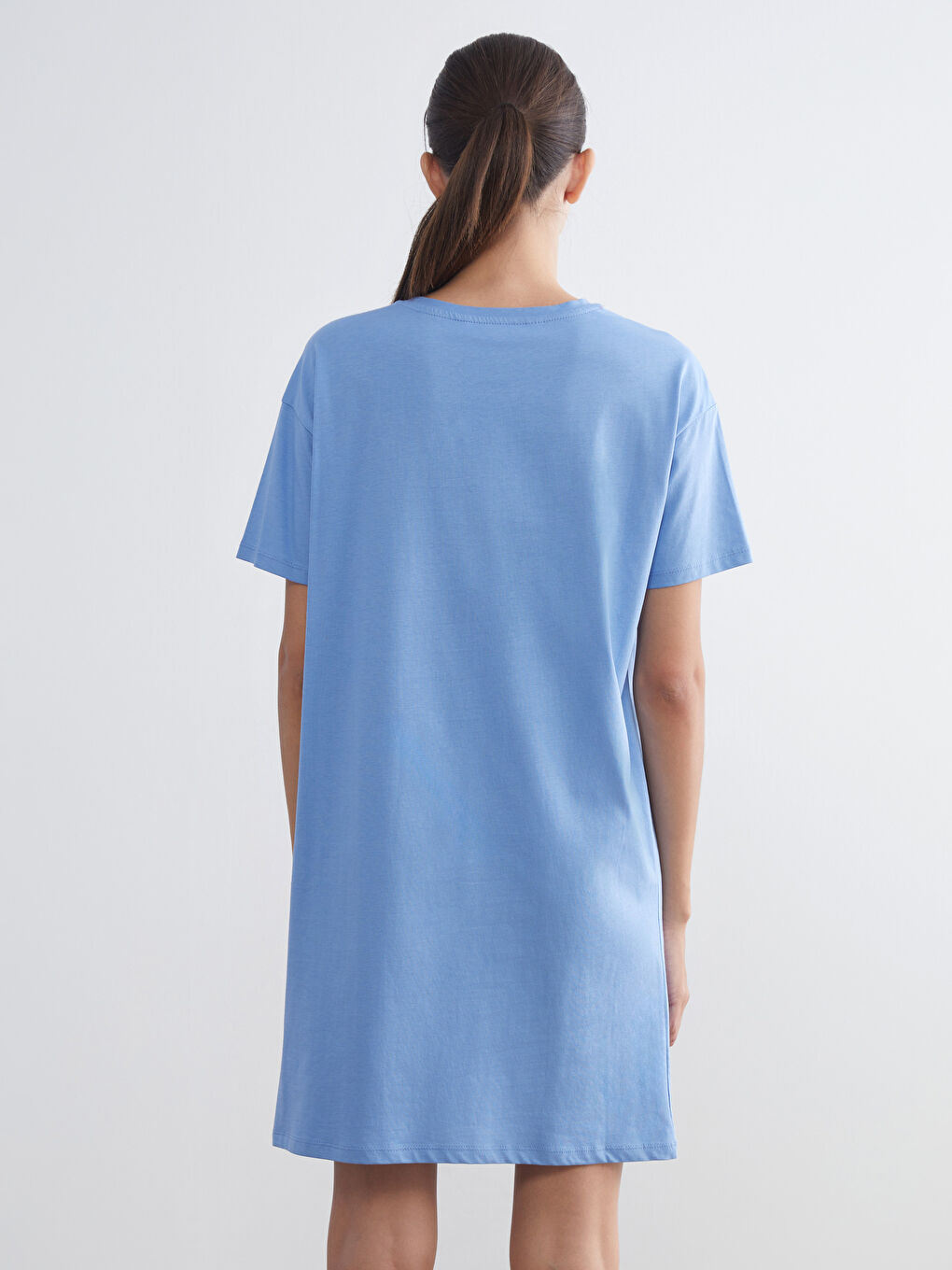LCW DREAM Crew Neck Printed Women's Nightdress -W59280Z8-GPT