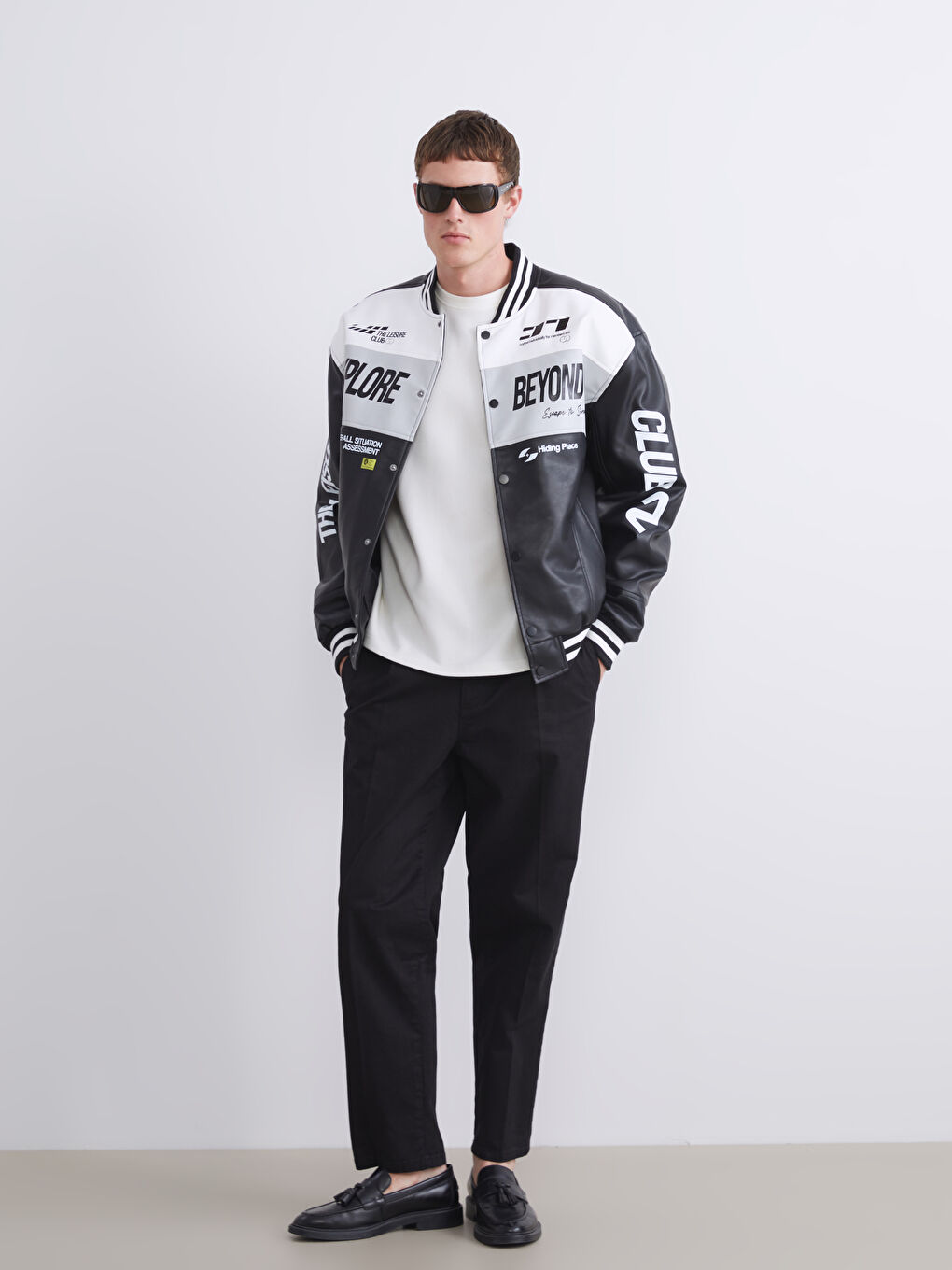 Loose Fit College Collar Logo Men's Coat-2