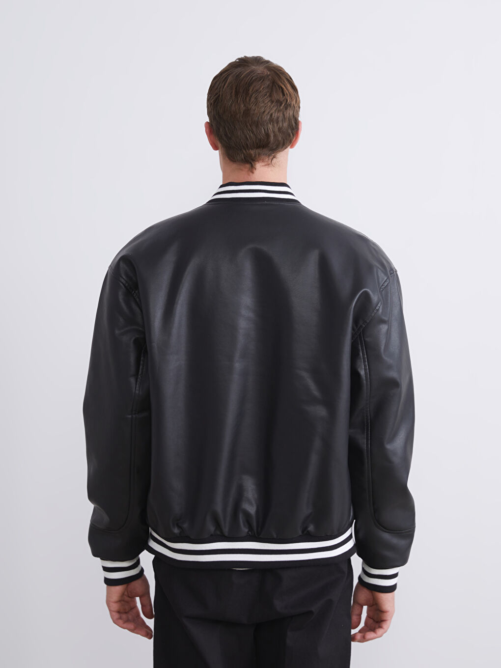Loose Fit College Collar Logo Men's Coat-8