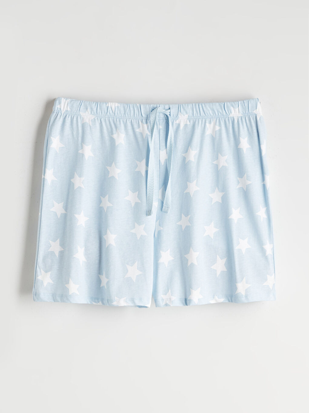 Mavi Yıldız Desenli Kadın Şortlu Pijama Takımı-9