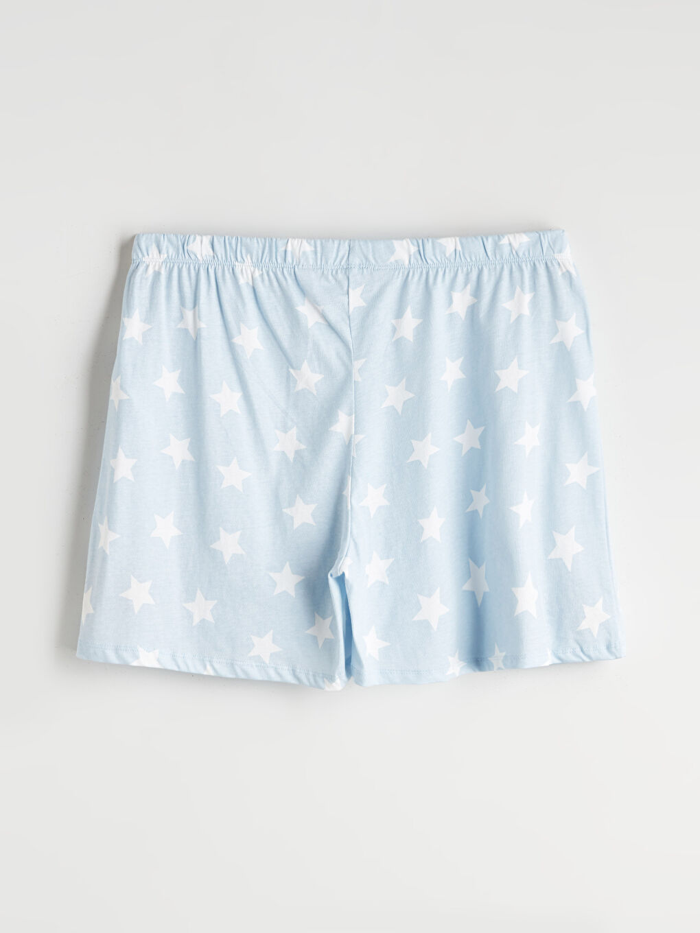 Mavi Yıldız Desenli Kadın Şortlu Pijama Takımı-10