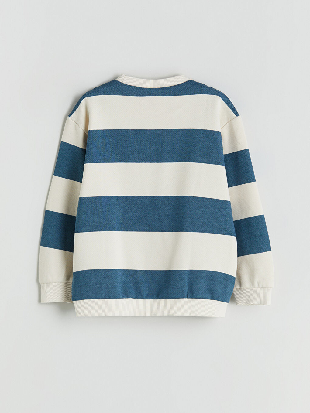 Bej Bisiklet Yaka Baskılı Erkek Çocuk Sweatshirt-1