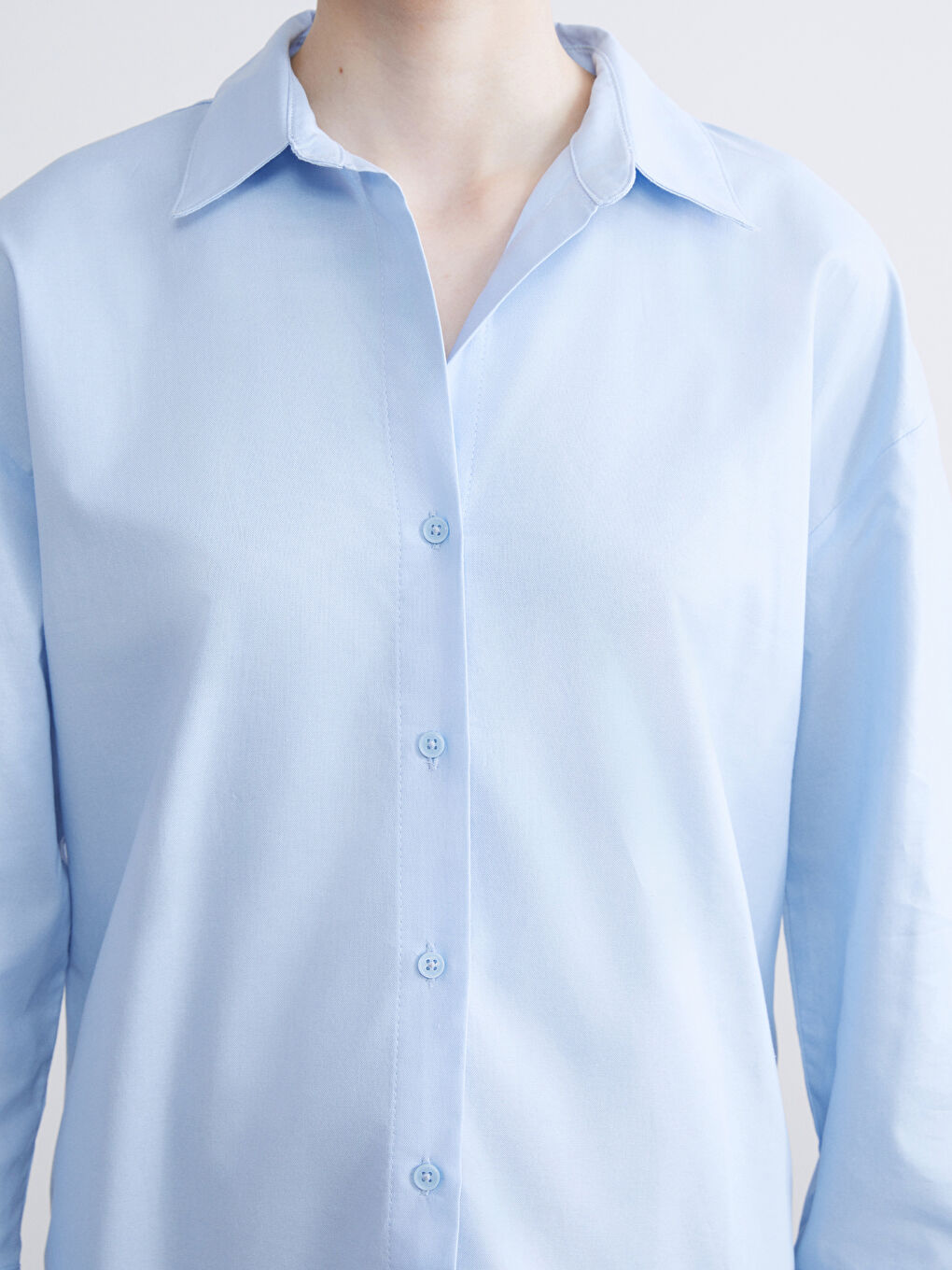 LCW Vision Striped Oversize Women's Shirt -W59357Z8-DHU