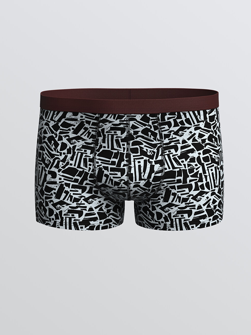 Bordo Standart Kalıp Pamuklu Esnek Erkek Boxer 3'lü-2