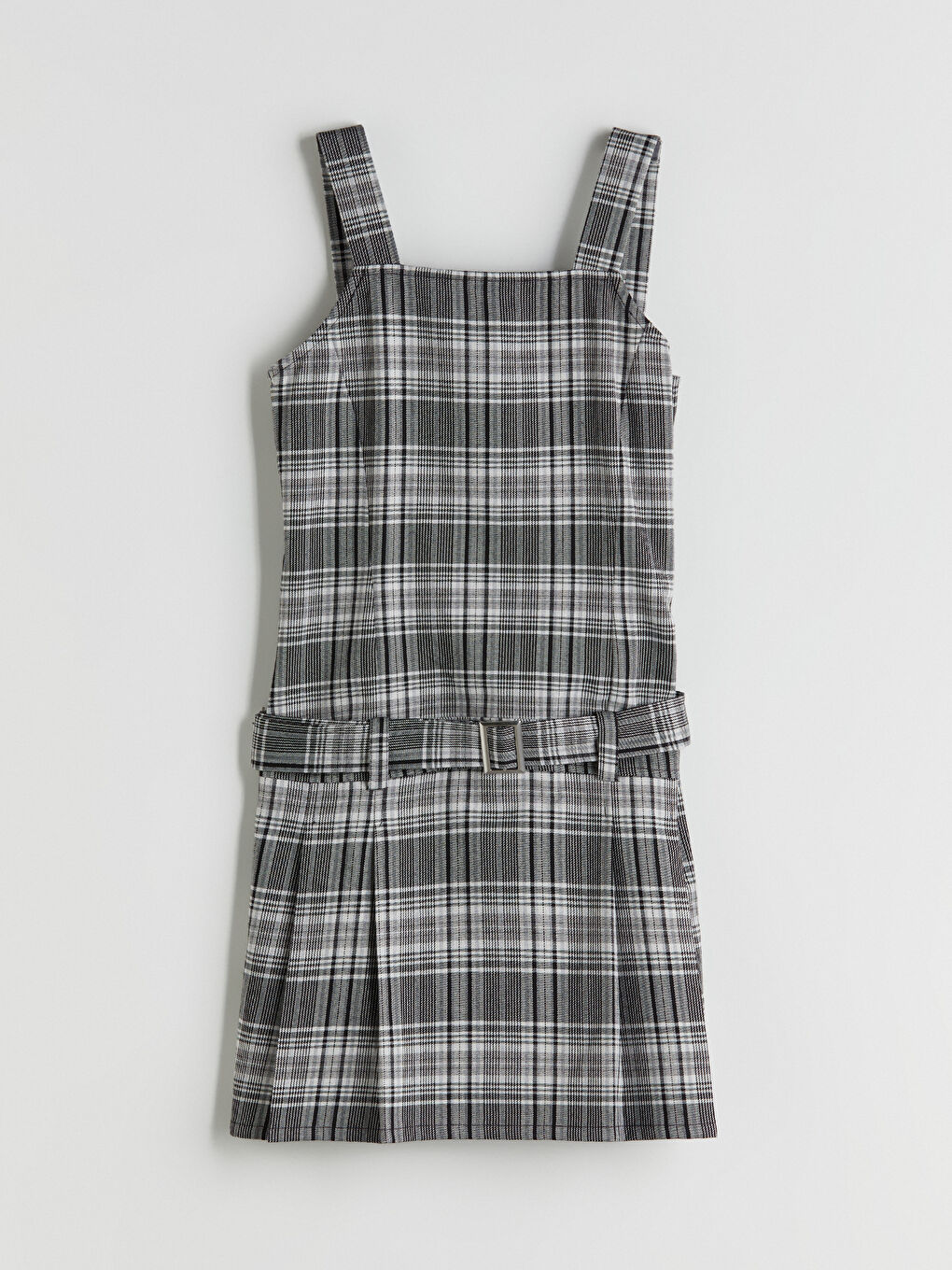 LCW Kids Square Collar Plaid Girls' Dress -W59379Z4-LML
