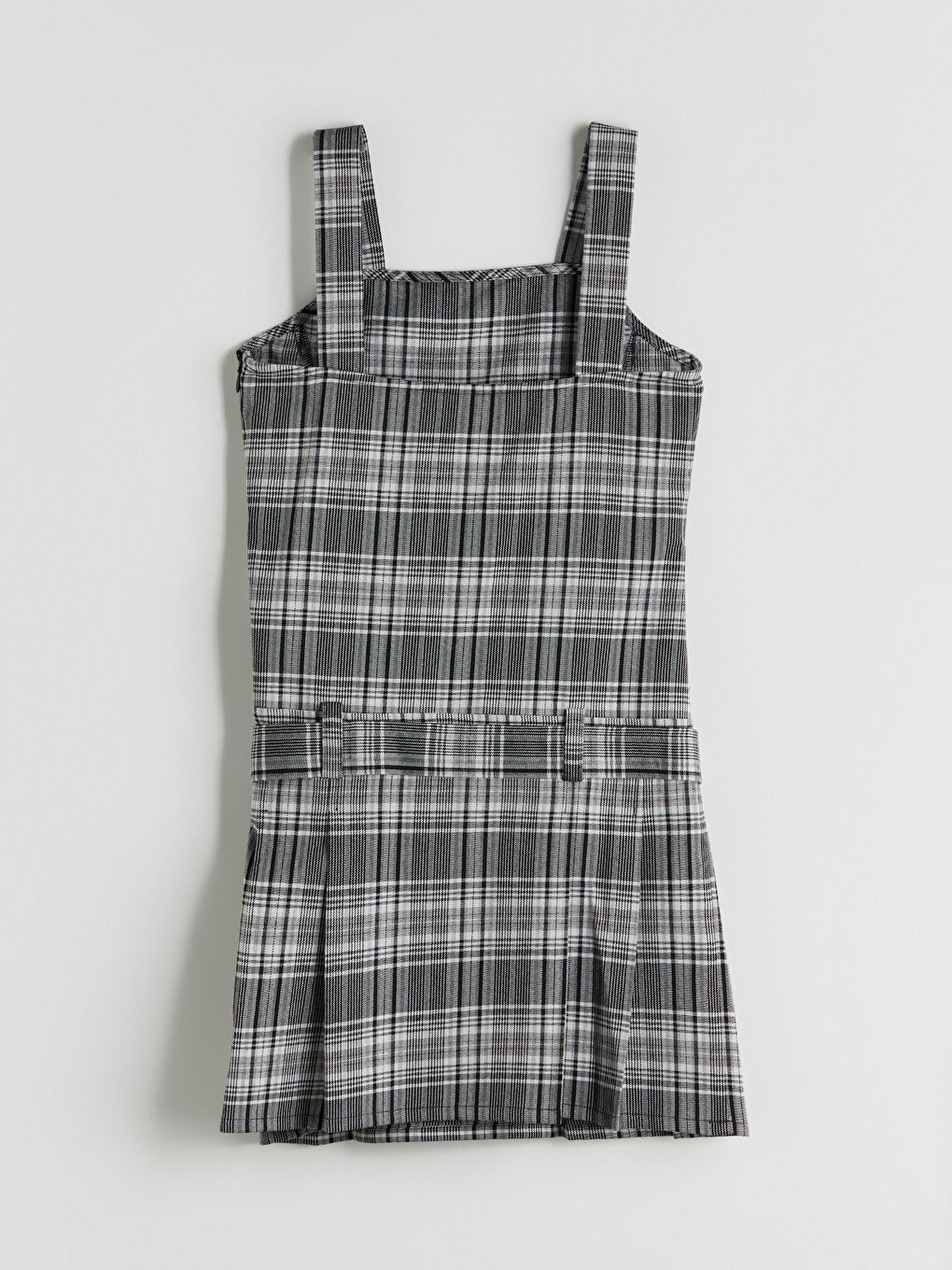 LCW Kids Square Collar Plaid Girls' Dress -W59379Z4-LML
