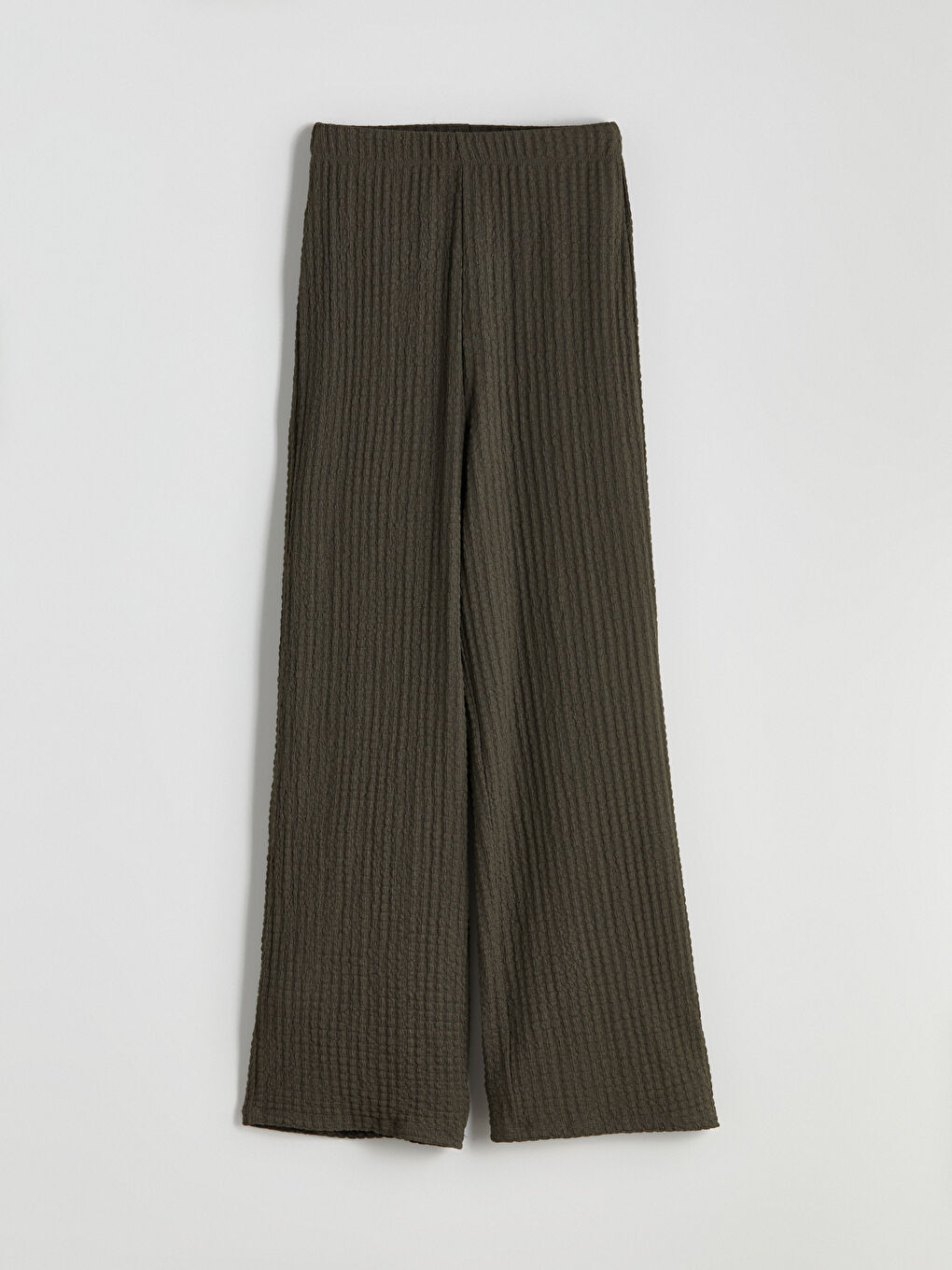 LCWAIKIKI Classic Elasticated Waist Textured Wide Leg Women's Trousers -W59381Z8-HCZ