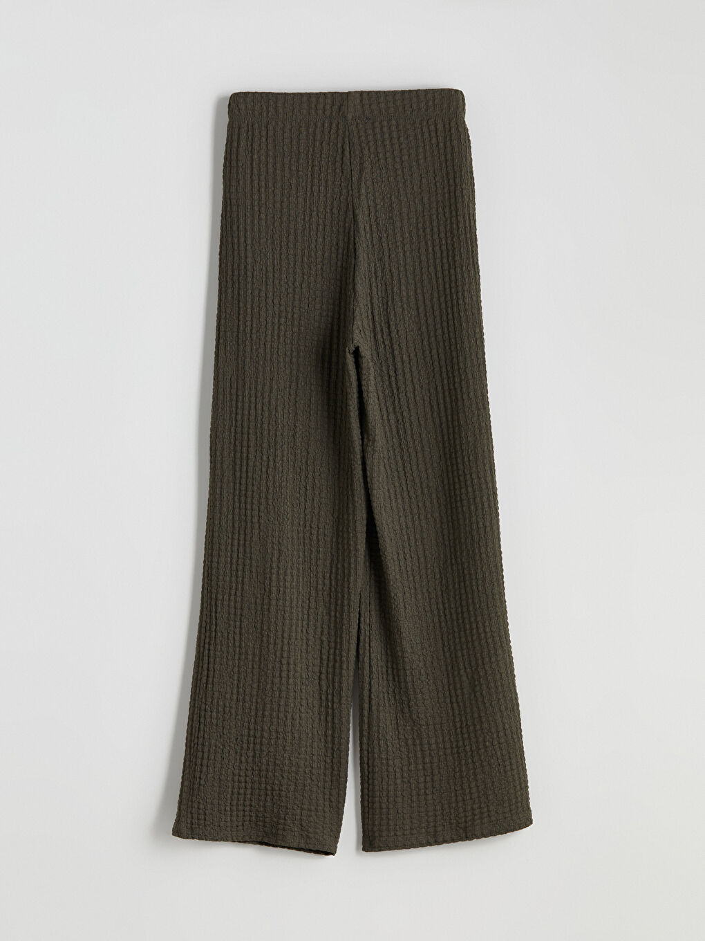LCWAIKIKI Classic Elasticated Waist Textured Wide Leg Women's Trousers -W59381Z8-HCZ