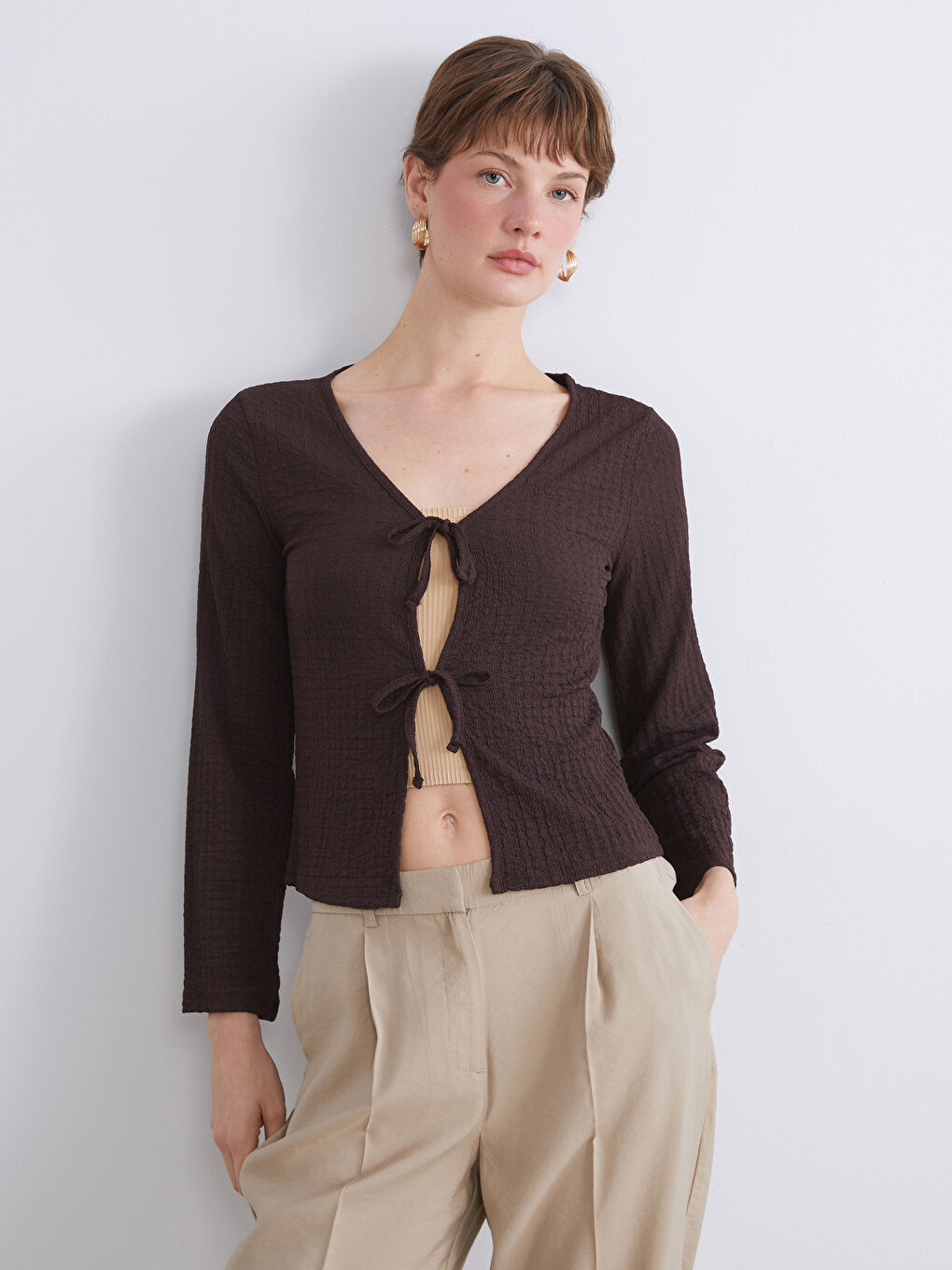 LCWAIKIKI Classic Woman BROWN Blouse -W59382Z8-JR3