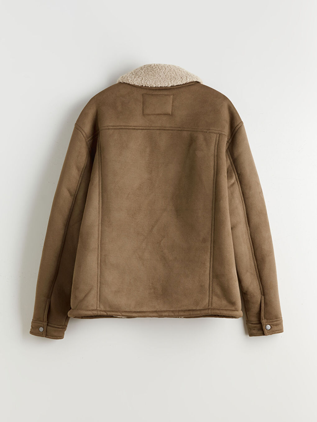 Kahverengi Standart Kalıp Kürk Yaka Süet Erkek Mont-6