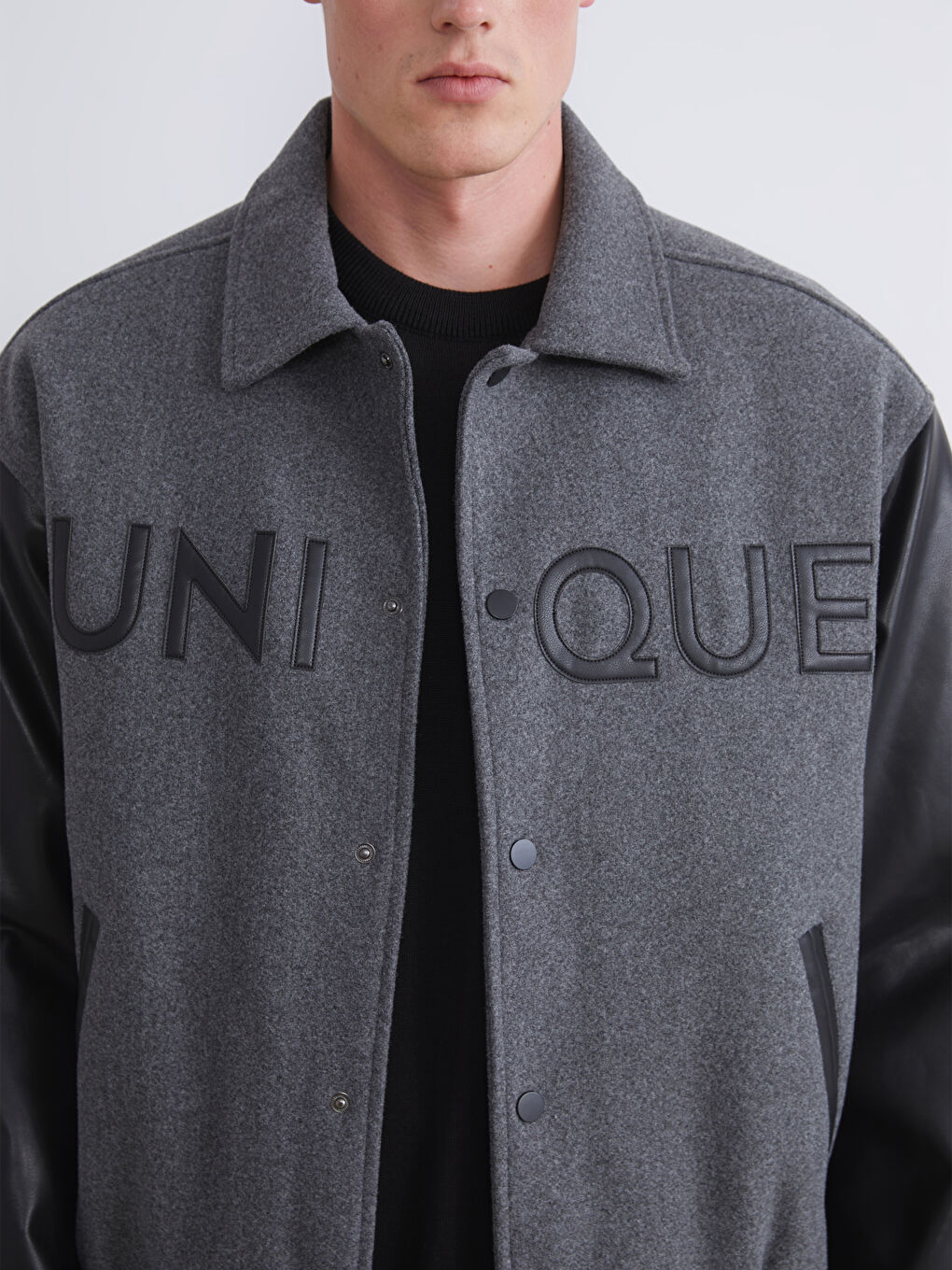 Relaxed Fit Collared Neck Men's Coat-2
