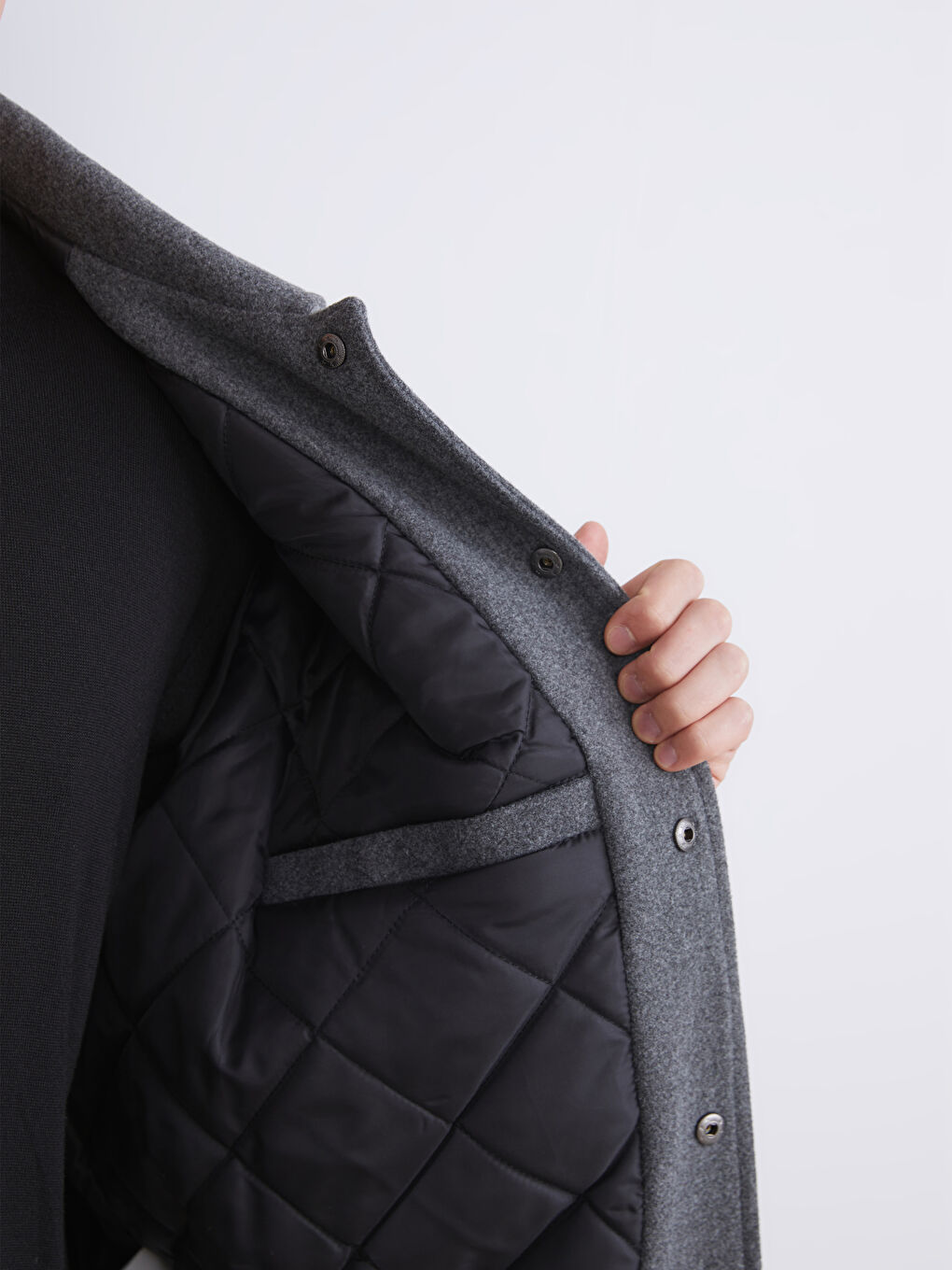 Relaxed Fit Collared Neck Men's Coat-3