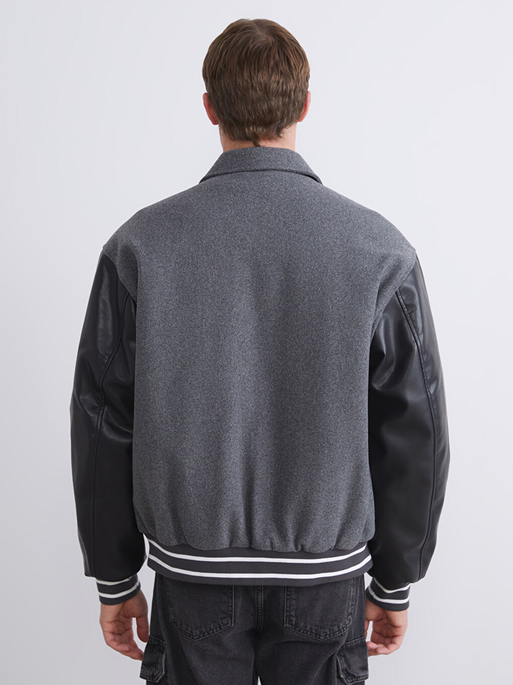 Relaxed Fit Collared Neck Men's Coat-4