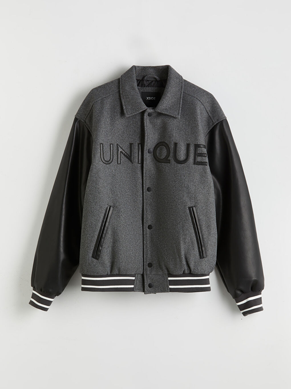 Relaxed Fit Collared Neck Men's Coat-5