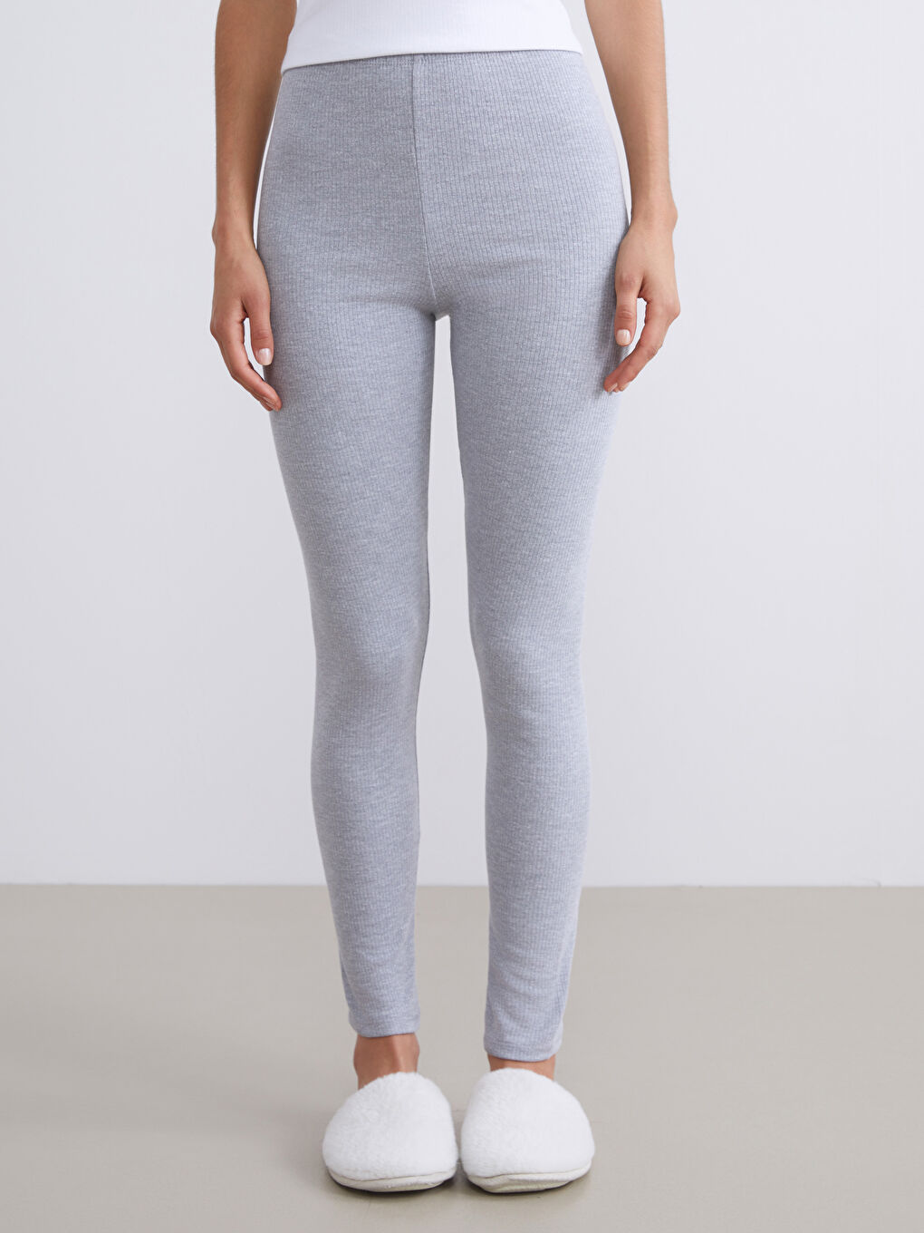 Women's Elasticated Waist Plain Base Layer Leggings-2