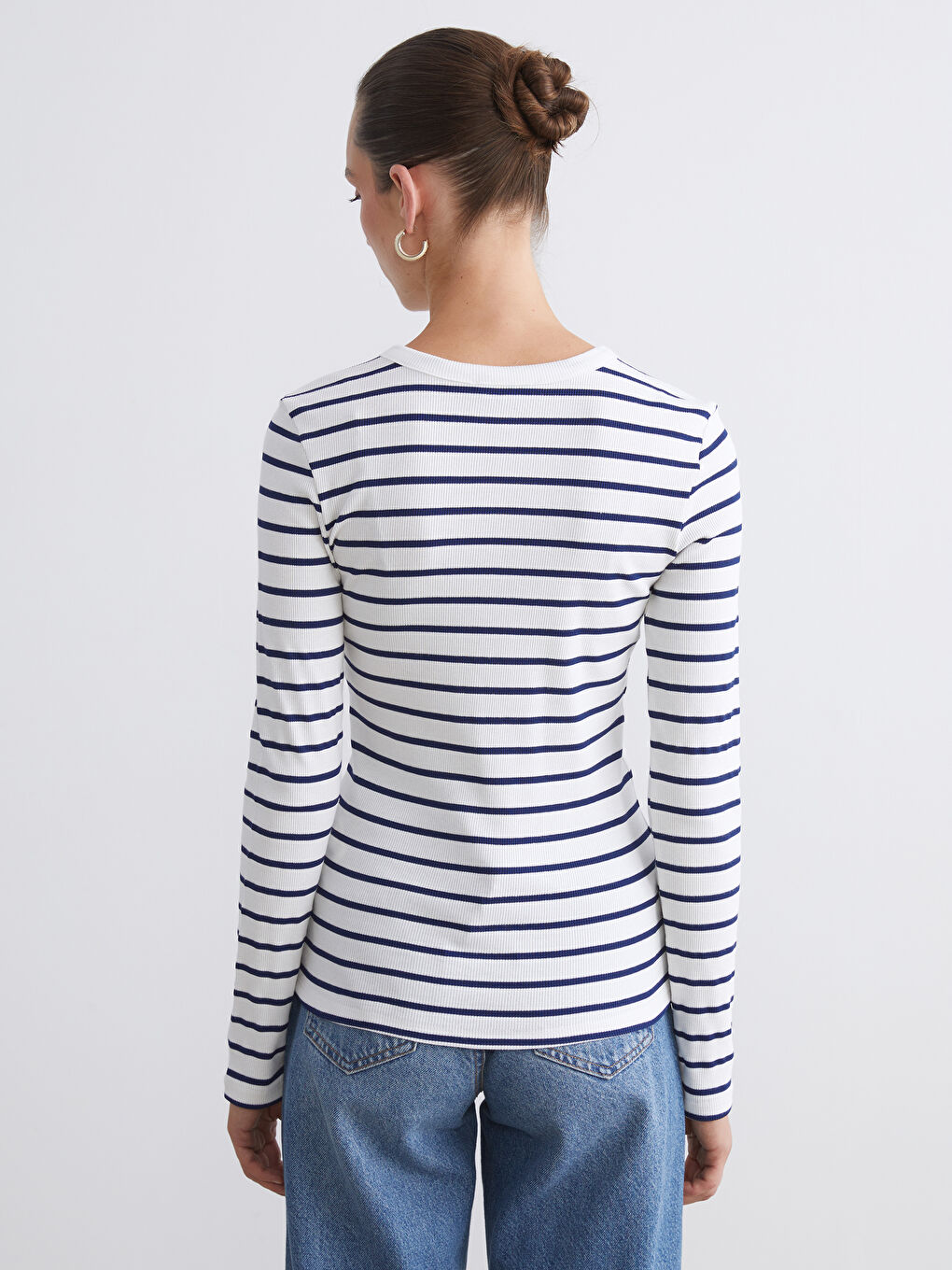 LCWAIKIKI Classic Crew Neck Striped Women's Body -W59462Z8-LGS