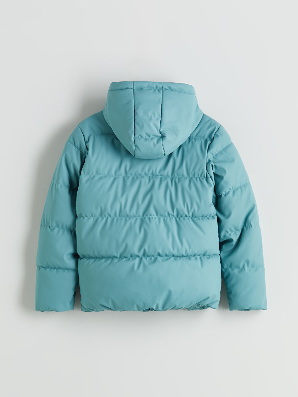 Yeşil Kapüşonlu Erkek Çocuk Şişme Mont-1