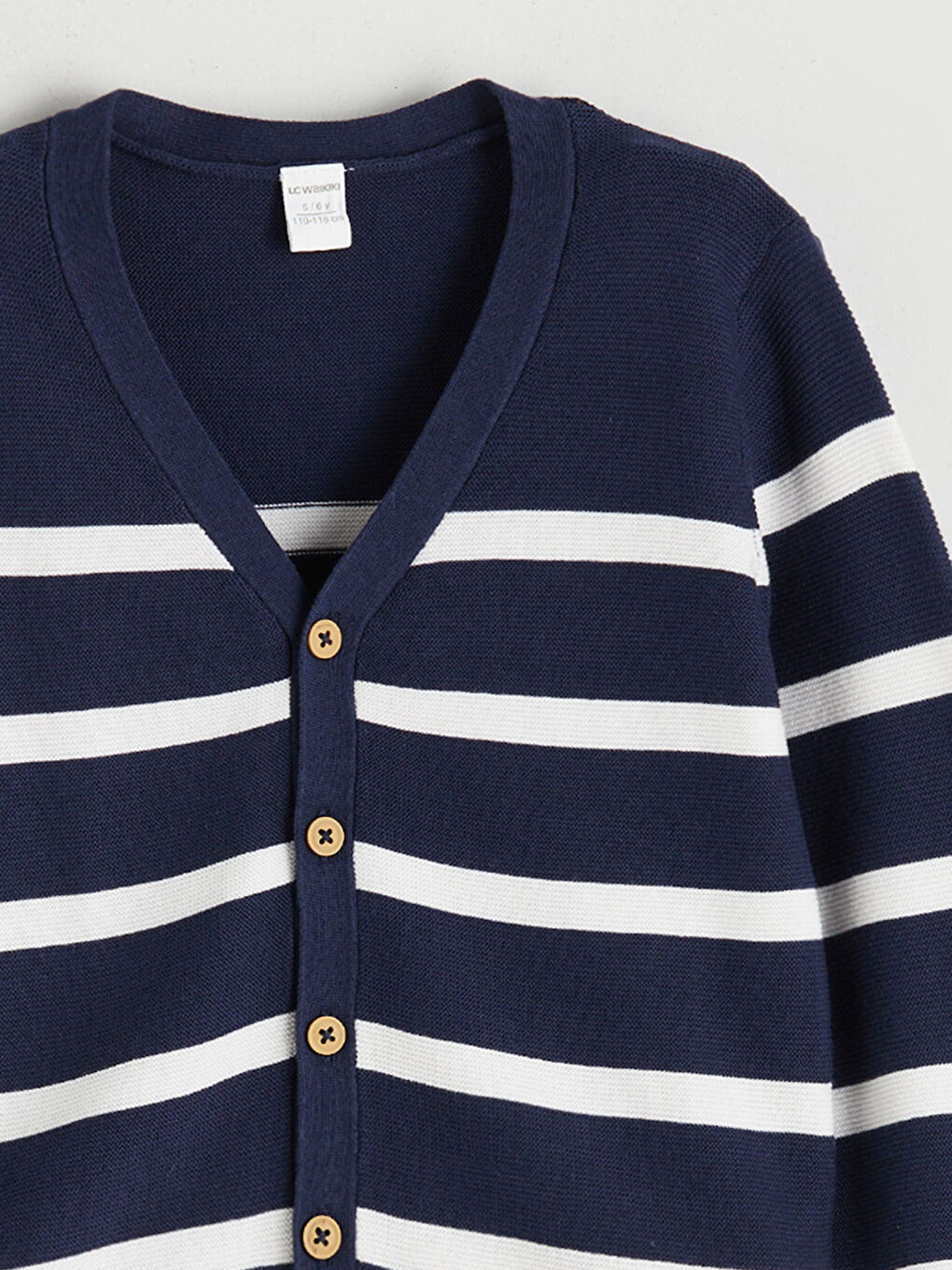 Жилетка с V-образно деколте, раирана, за момчета, трикотаж-2