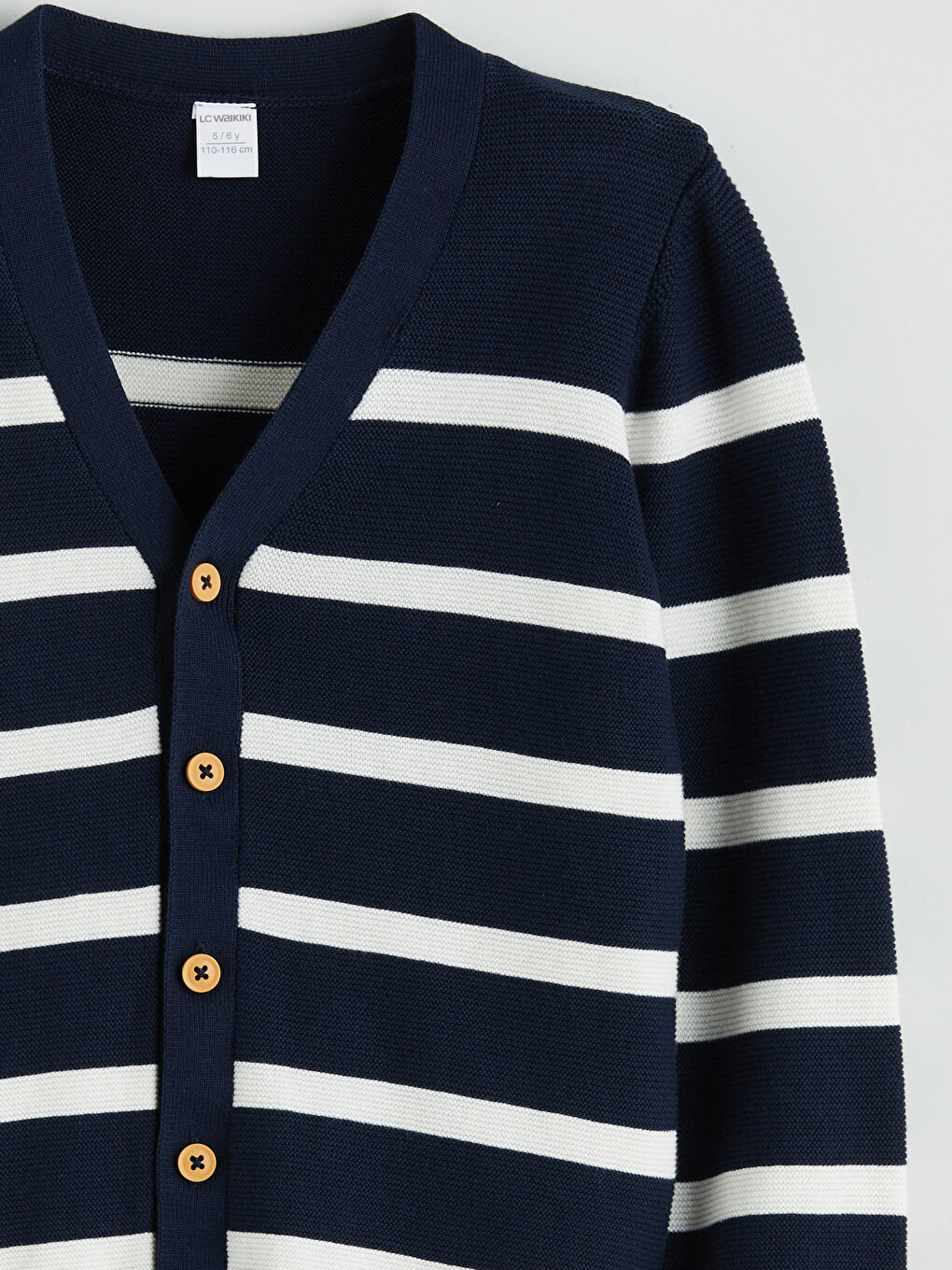 LCW Kids V Neck Striped Boys' Knitwear Cardigan -W59476Z1-LGS