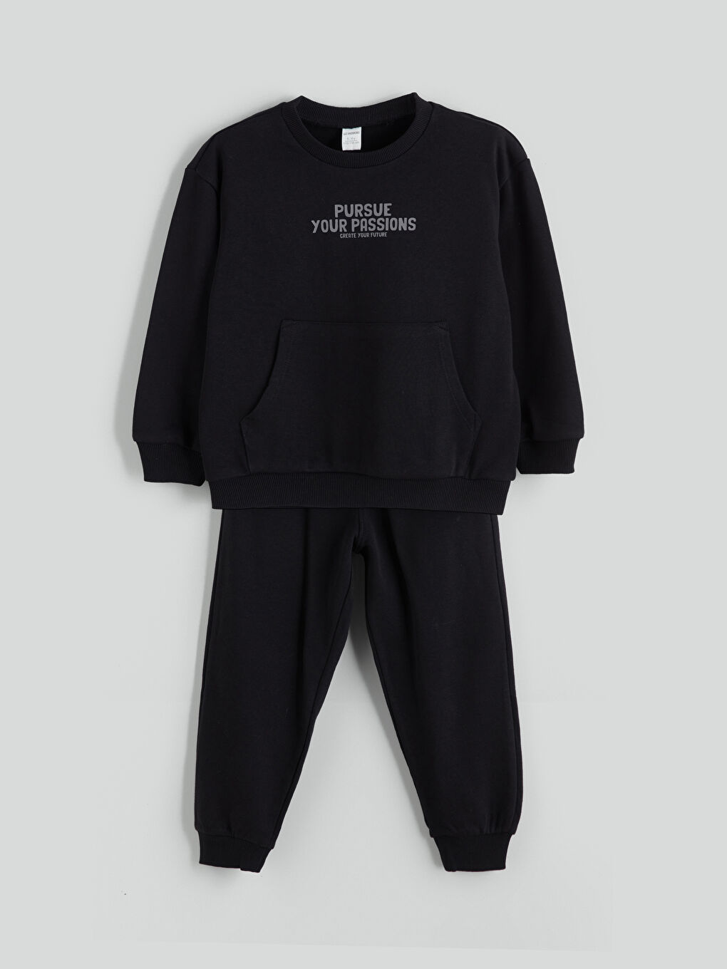 Hooded Long Sleeve Basic Baby Boys' Sweatshirt and Sweatpants 2 Pack Set-1