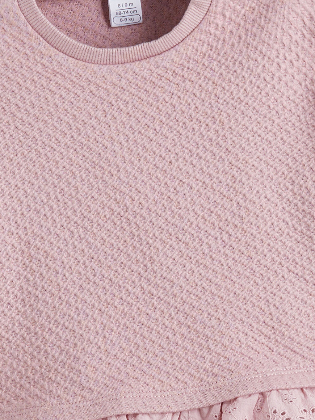Pembe Desenli Fırfırlı Kız Bebek Sweatshirt-2
