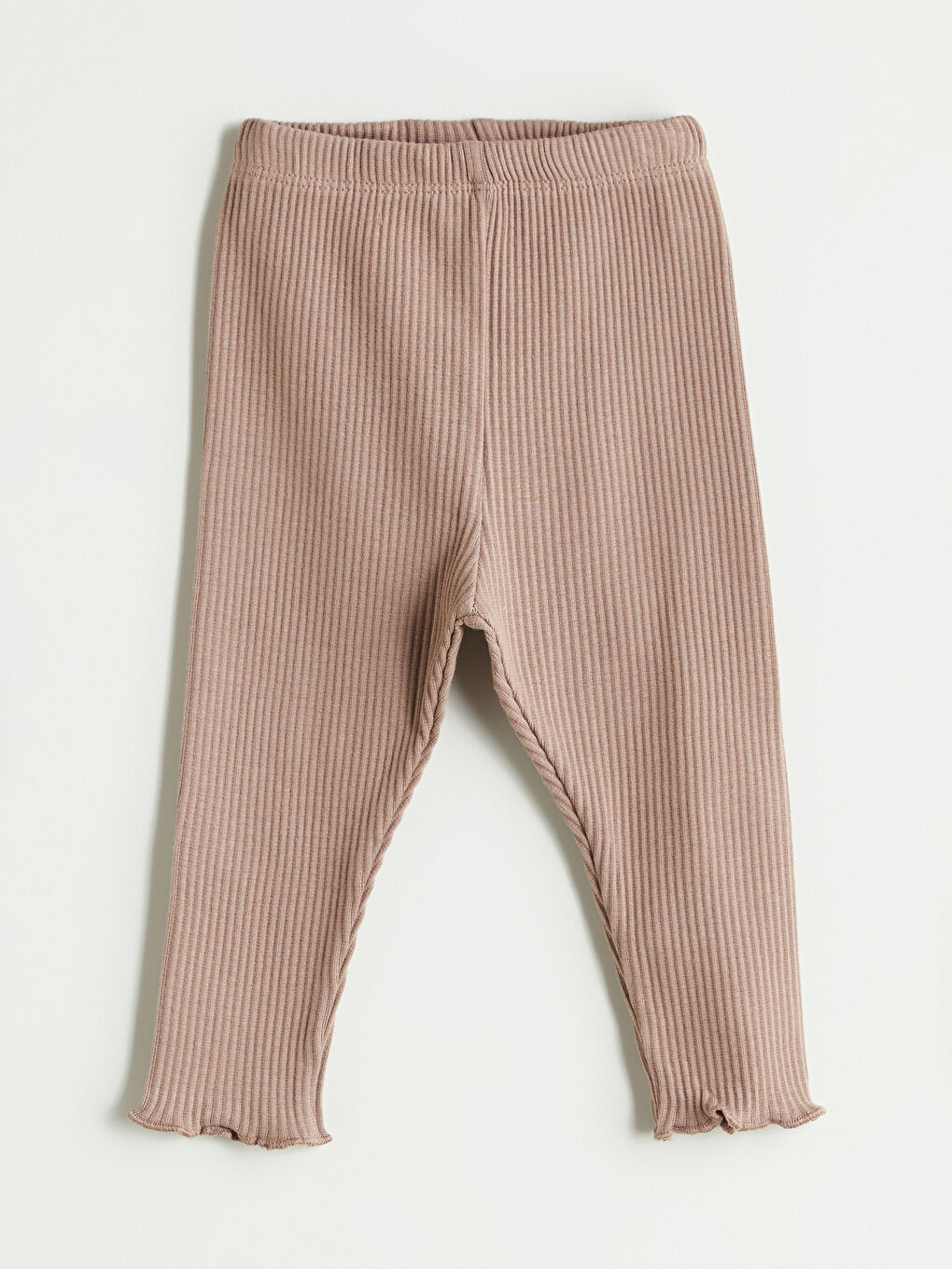 Kahverengi Beli Lastikli Kız Bebek Tayt