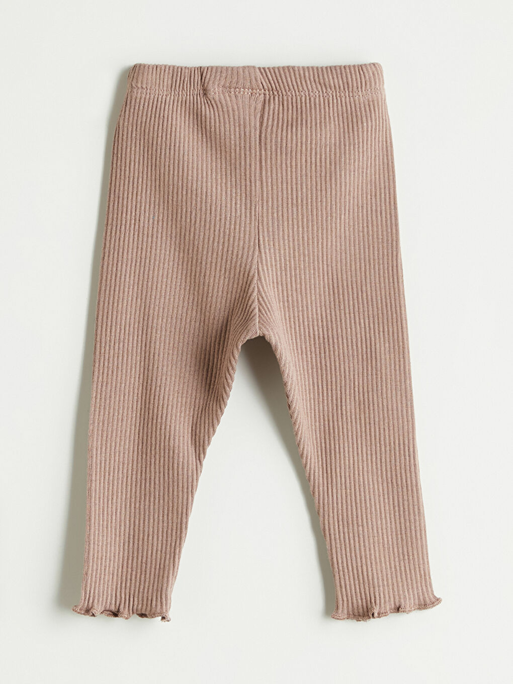 Kahverengi Beli Lastikli Kız Bebek Tayt-2