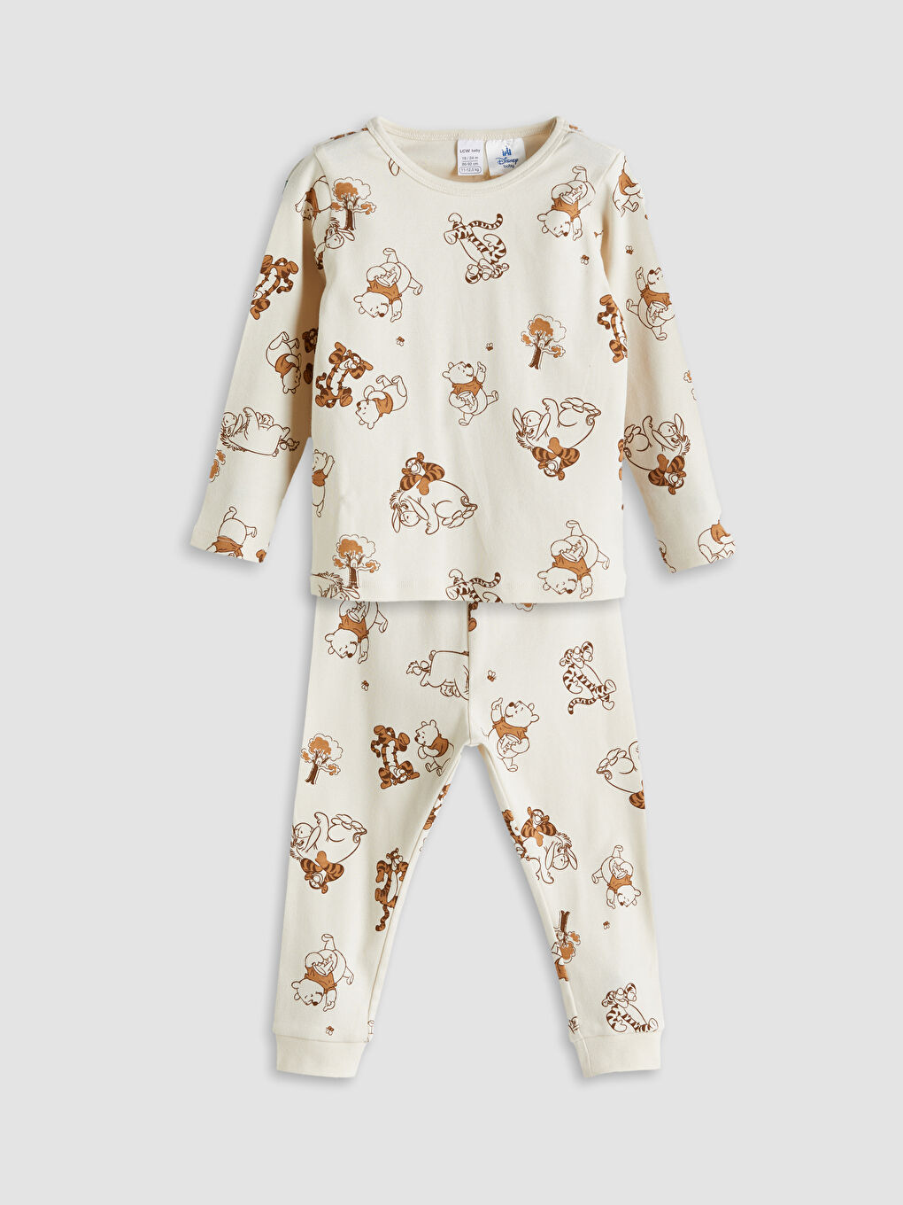 LCW baby Crew Neck Long Sleeve Winnie the Pooh Printed Baby Boys' Pyjama Set -W59560Z1-LQA