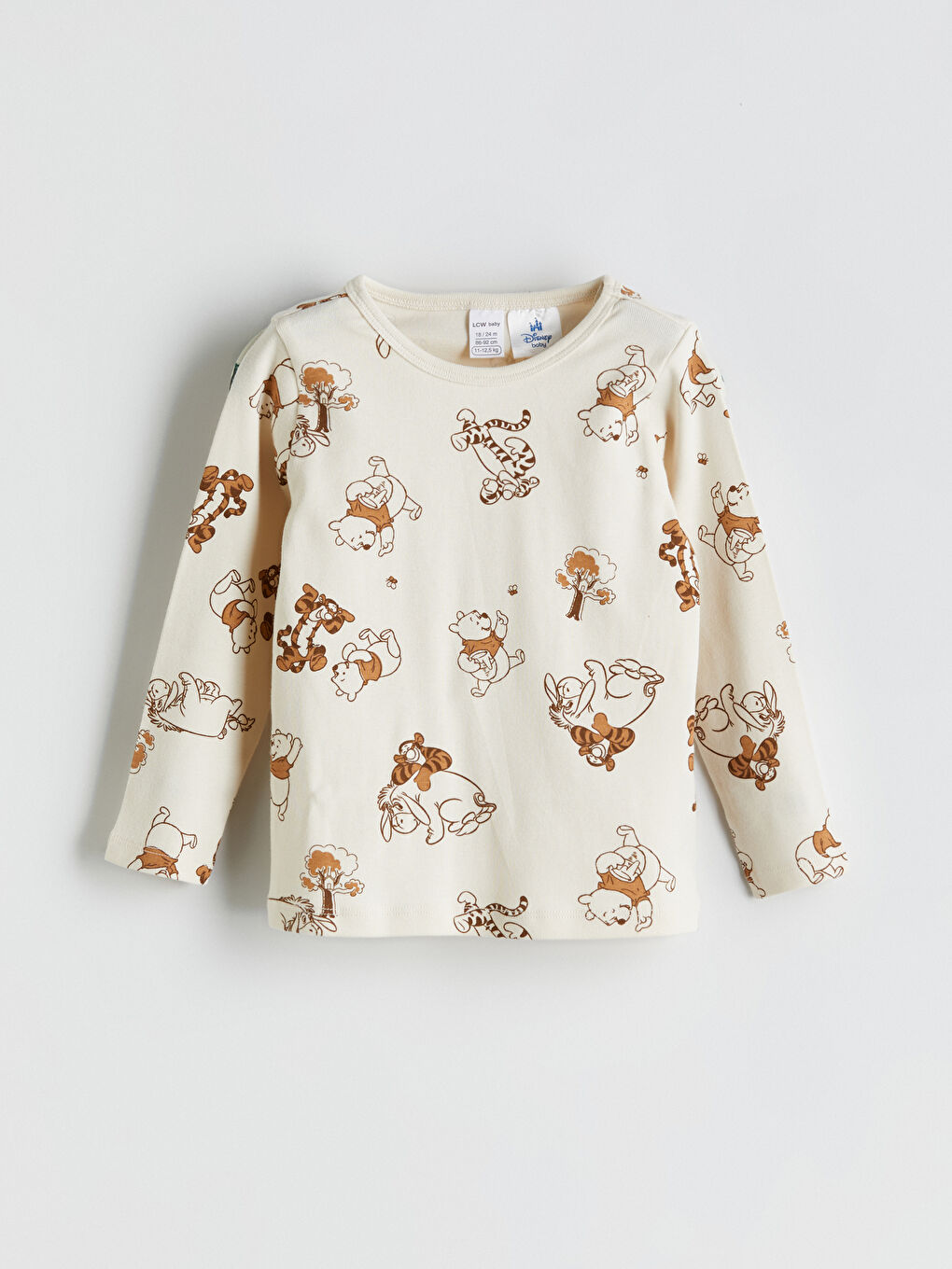 LCW baby Crew Neck Long Sleeve Winnie the Pooh Printed Baby Boys' Pyjama Set -W59560Z1-LQA