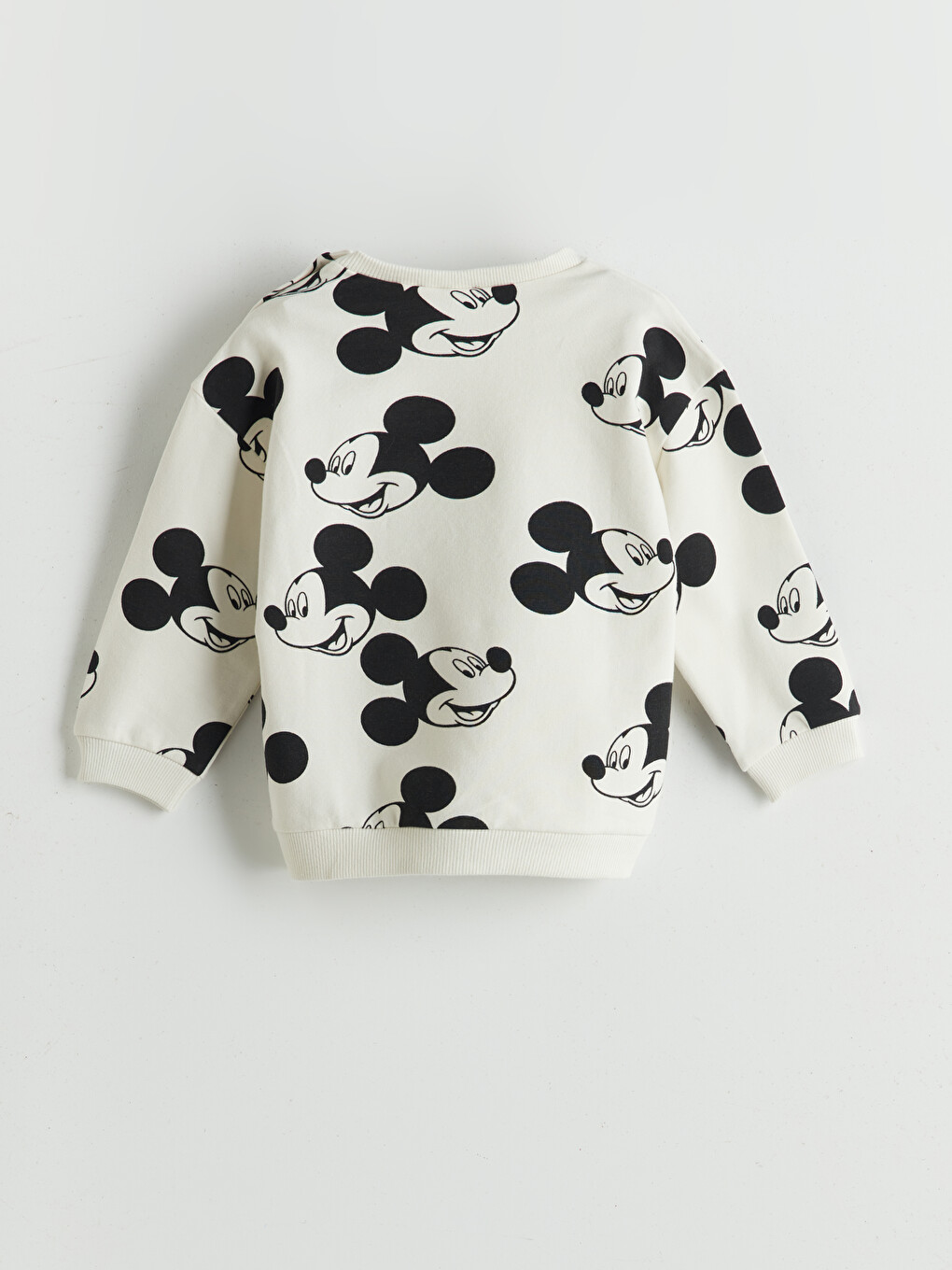 Gri Mickey Mouse Baskılı Erkek Bebek Sweatshirt-1