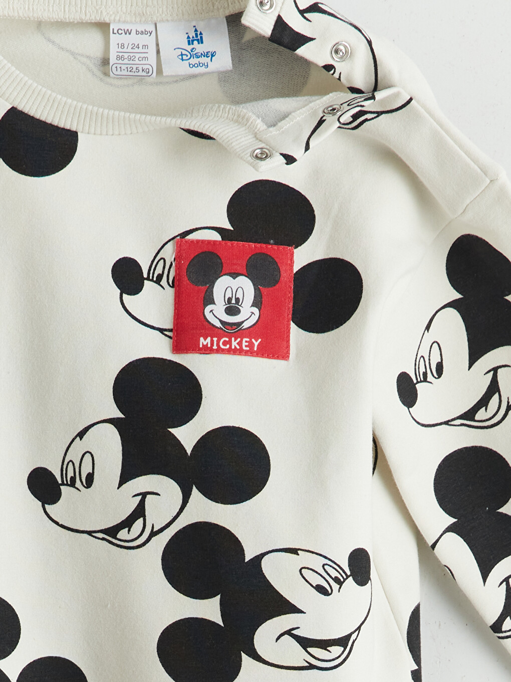 Gri Mickey Mouse Baskılı Erkek Bebek Sweatshirt-2