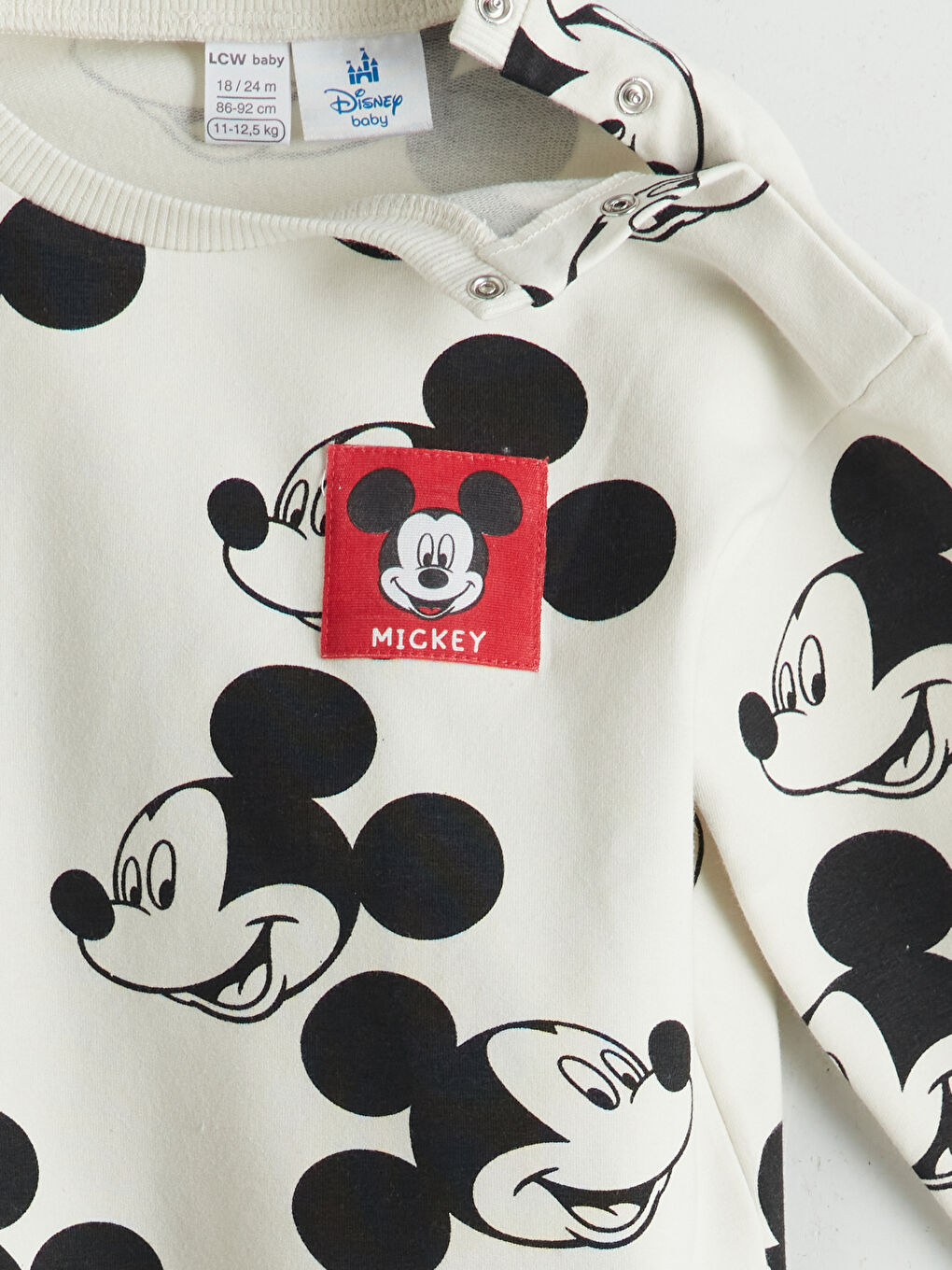 LCW baby Okrugli izrez Mickey Mouse štampano komplet trenerka za bebe dečake - dukserica i donji deo trenerke, 2 pakovanja -W59567Z1-LRV