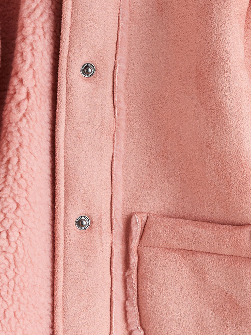 Fur Collar Suede Girls' Coat-1